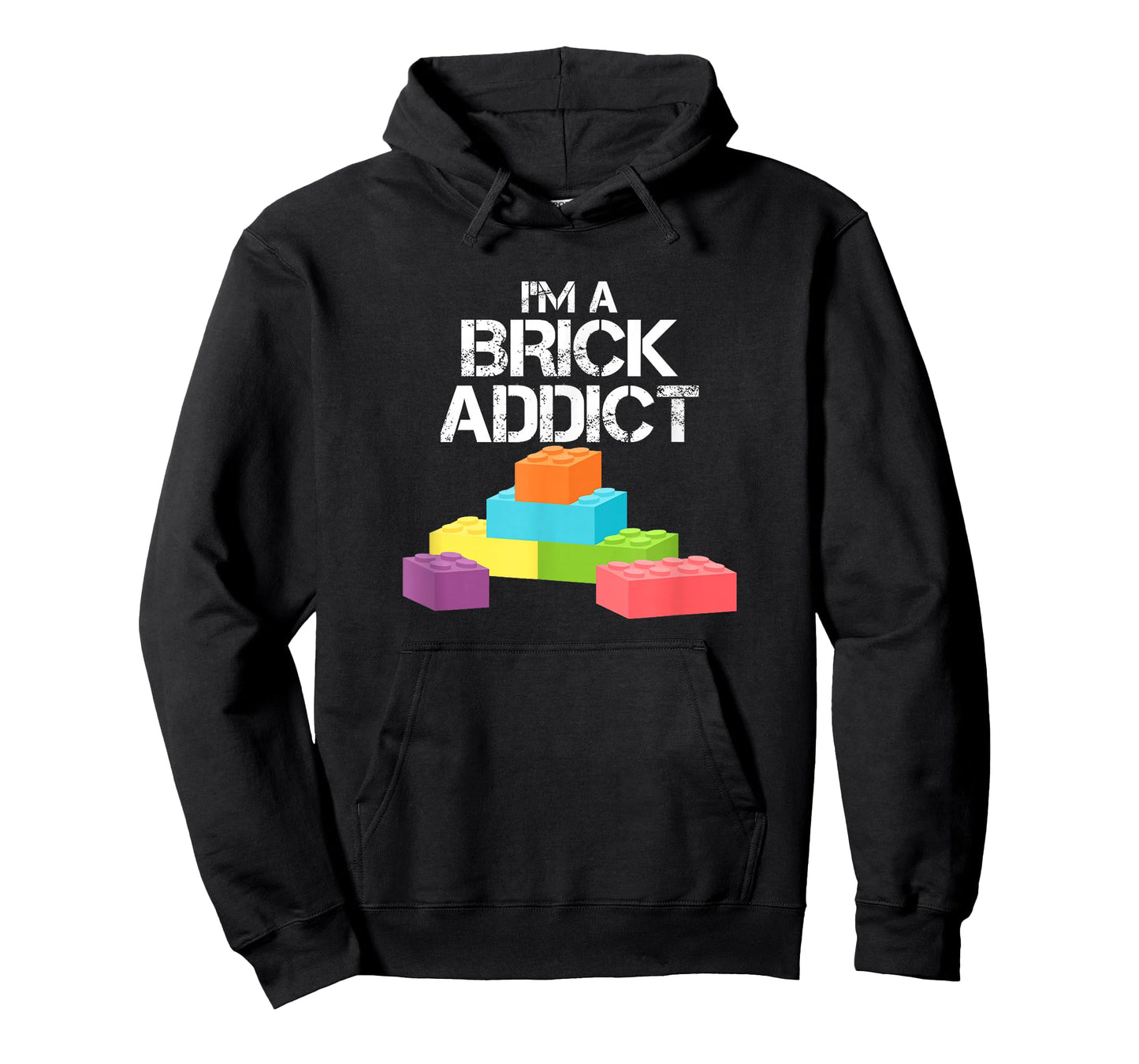 Toy Crazy Adults and Kids I'm A Brick Addict Colorful Interlocking Building Blocks T-Shirt