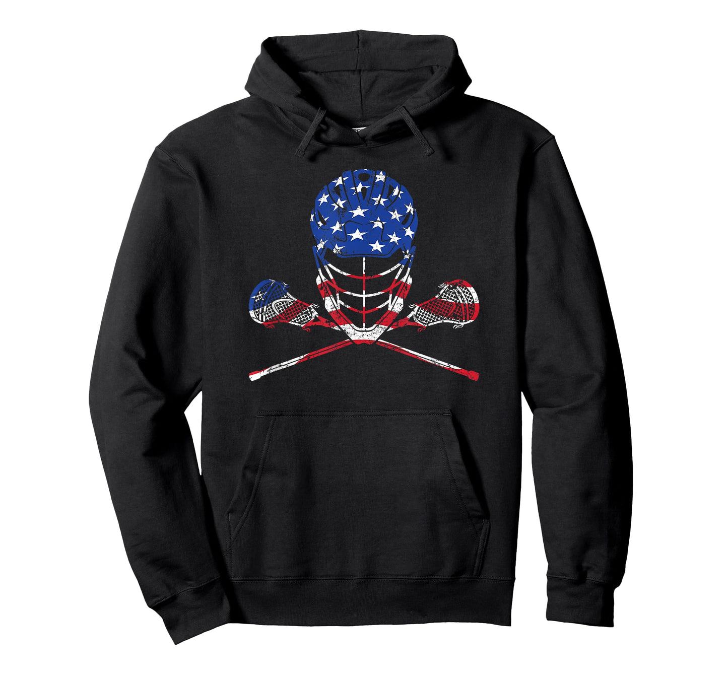 Lacrosse American Flag, Lax Helmet And Sticks Men Women Kids T-Shirt