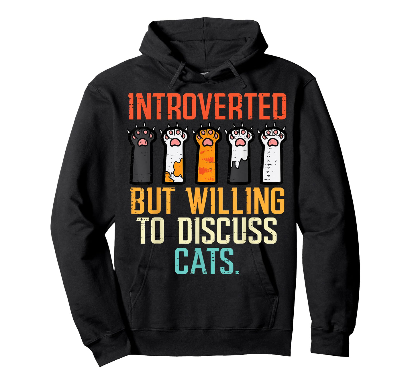 Introverted But Willing To Discuss Cats Funny Men Women Kids T-Shirt