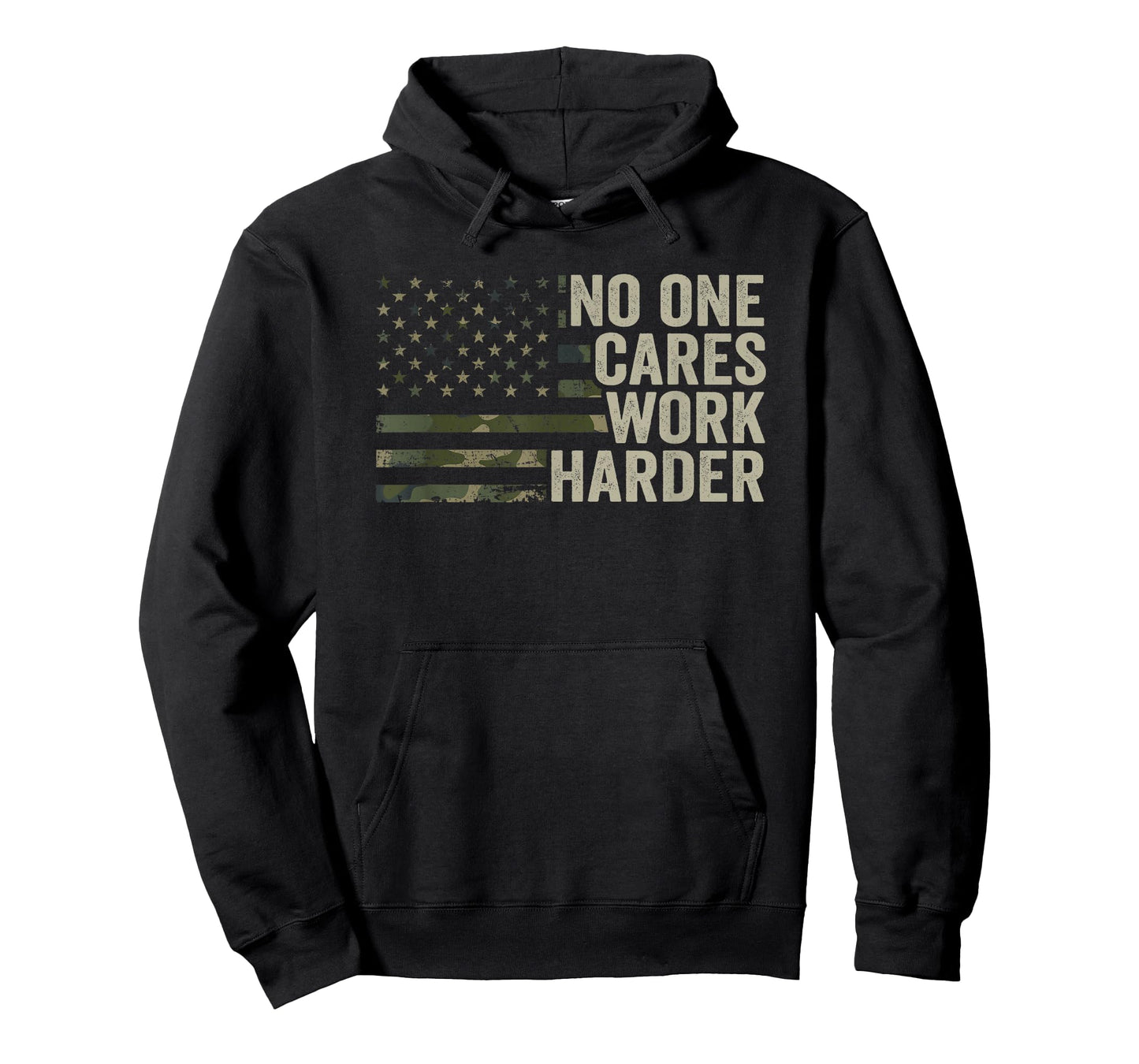 No One Cares Work Harder - Motivational Workout Gym Camo T-Shirt