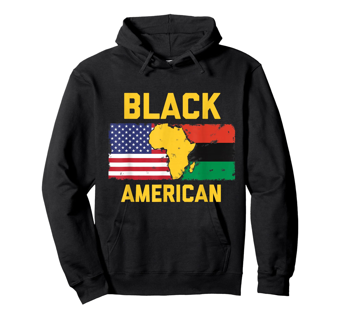 Black American Design with Pan-African and American Flag T-Shirt