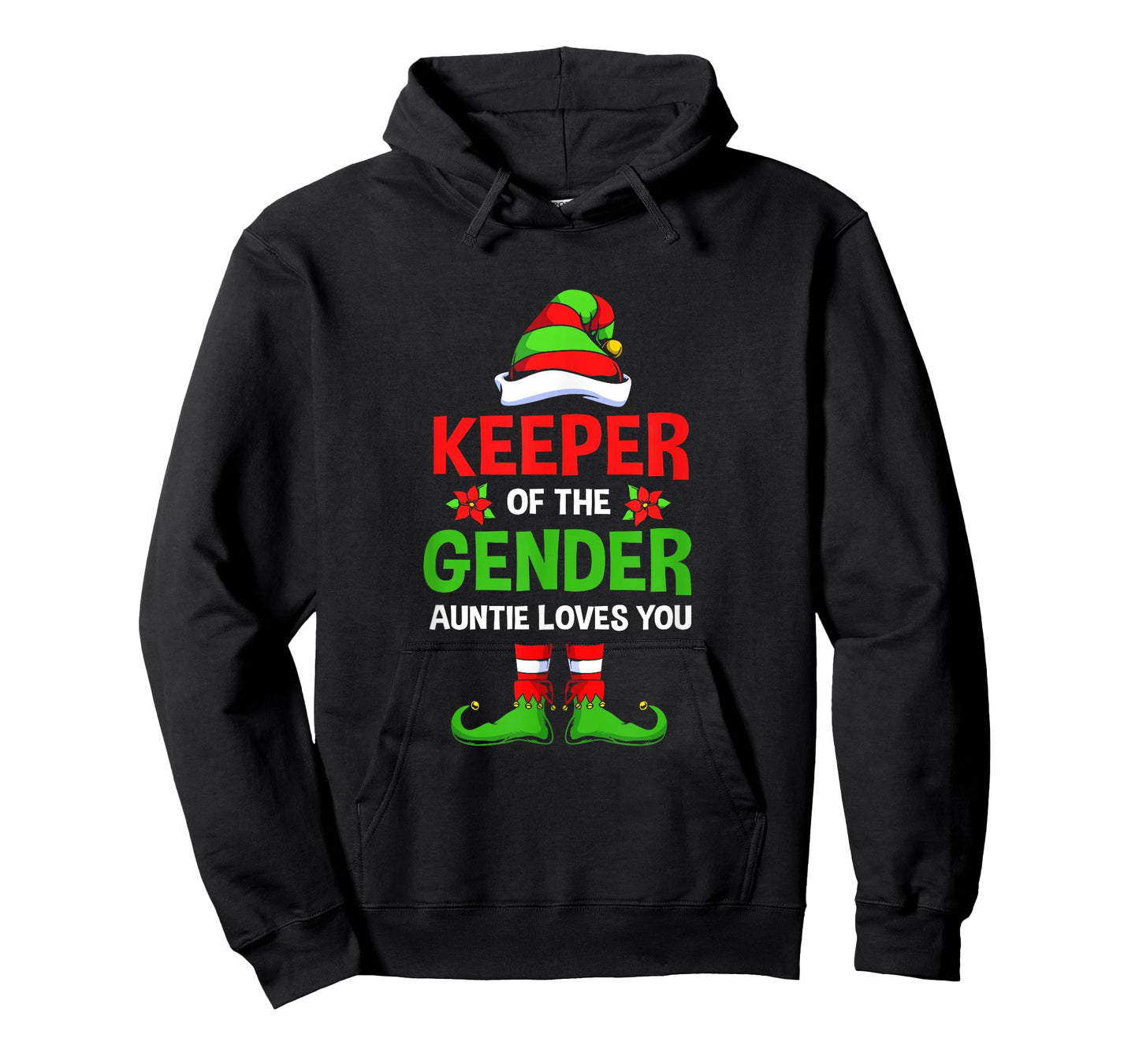 Christmas Gender Reveal Aunt Cute Elf Keeper Of The Gender T-Shirt