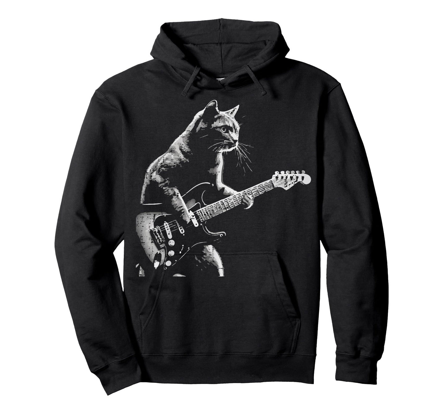 Rocker Cat Electric Guitar Rock Music Men Boys Kids Women T-Shirt