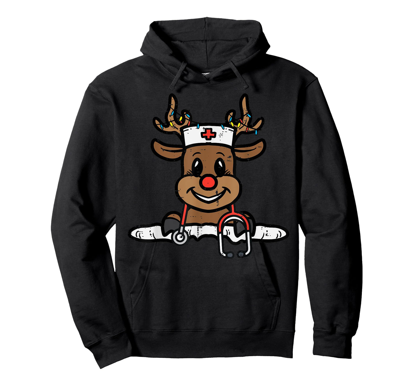 Christmas Nurse Reindeer Xmas Scrub Top Men Women RN ICU ER T-Shirt