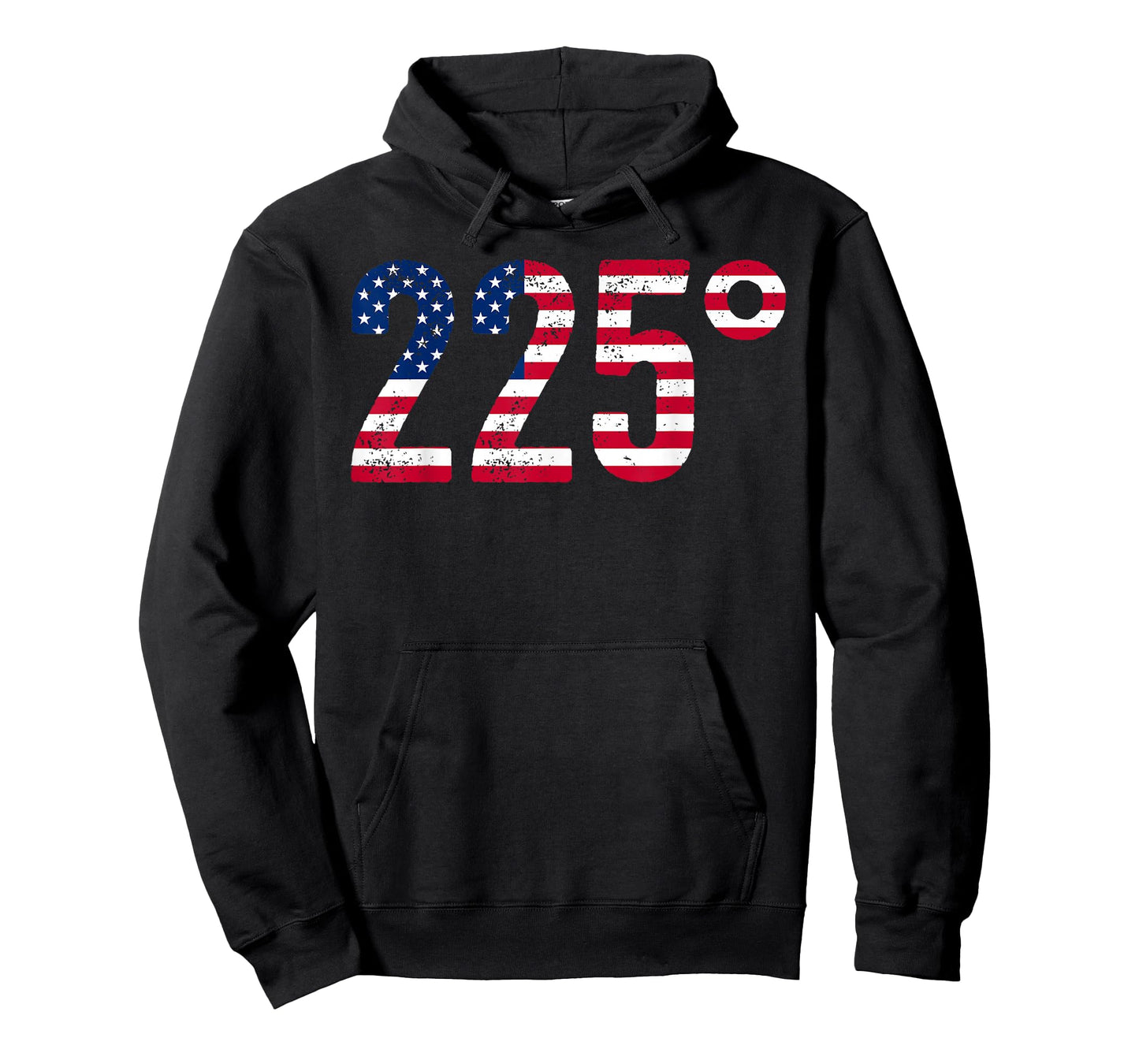 225 Degrees BBQ Smoking Meat Barbecue American Flag USA T-Shirt