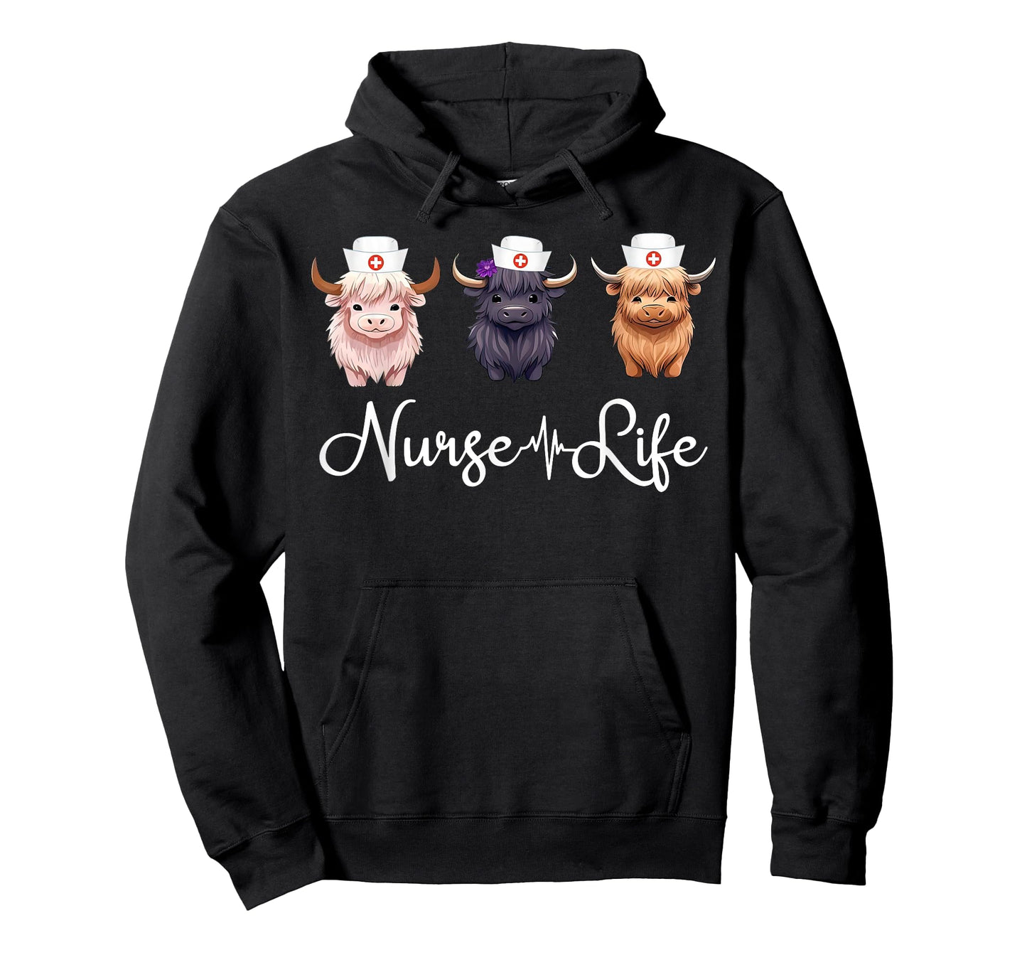 Cute Highland Cow Nurse Life Farm Animal Lover Nursing T-Shirt
