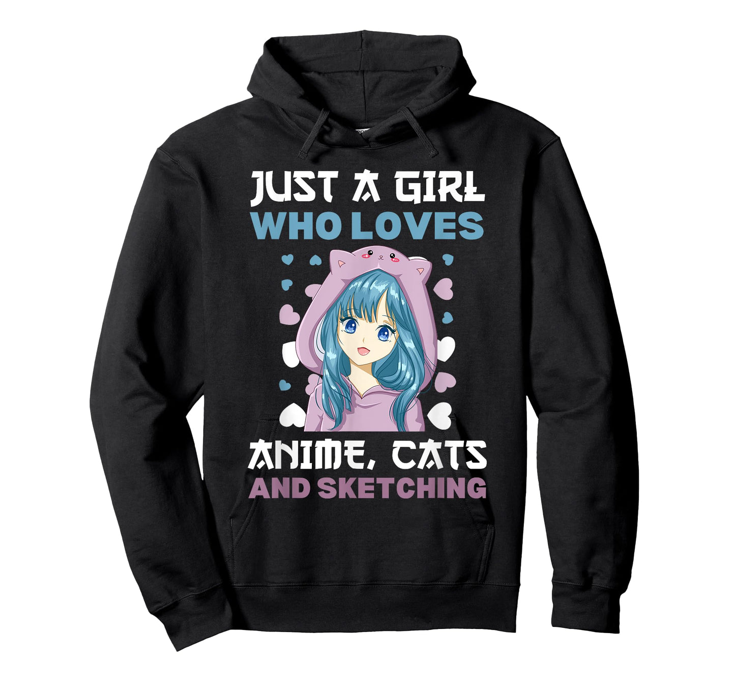 Anime Girls Just A Girl Who Loves Anime Cats and Sketching T-Shirt