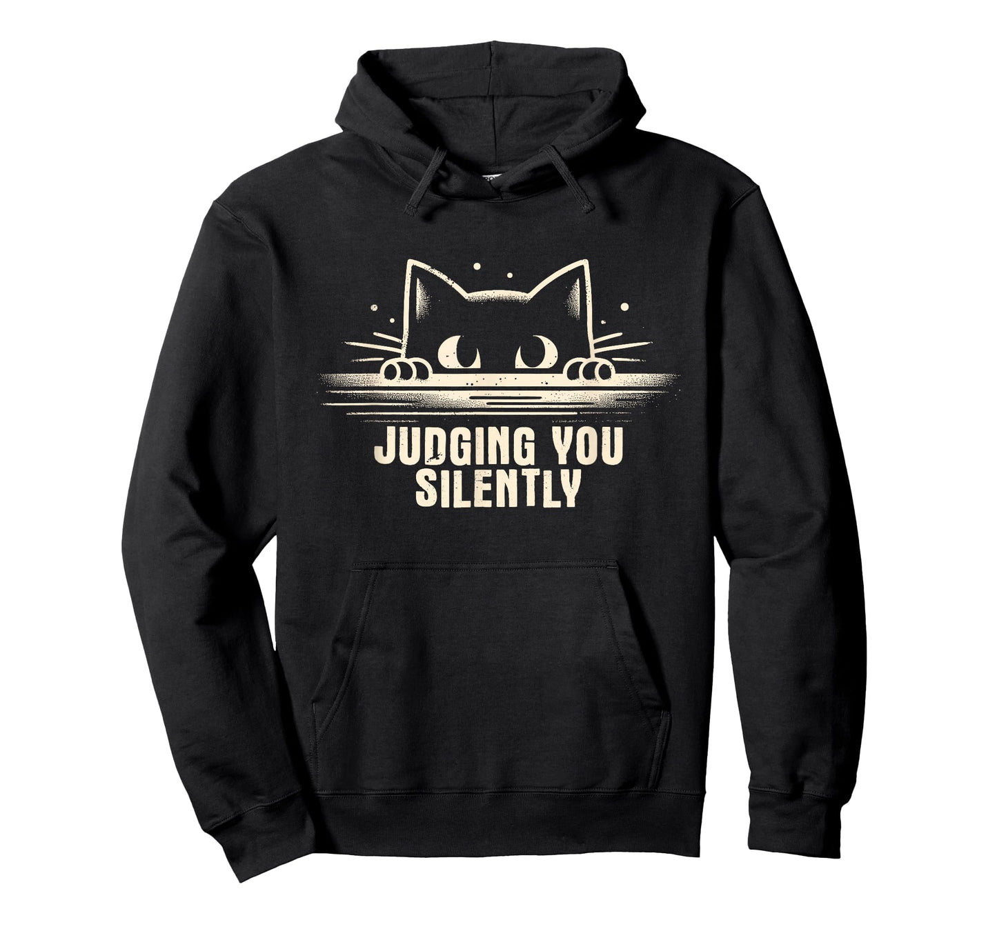 Judging You Silently - Funny Black Cat Kitten Pet Lover T-Shirt