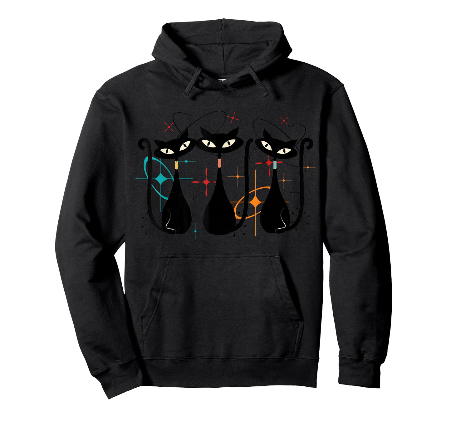 Three Cats Midcentury Mid Century Retro Atomic Age Space T-Shirt