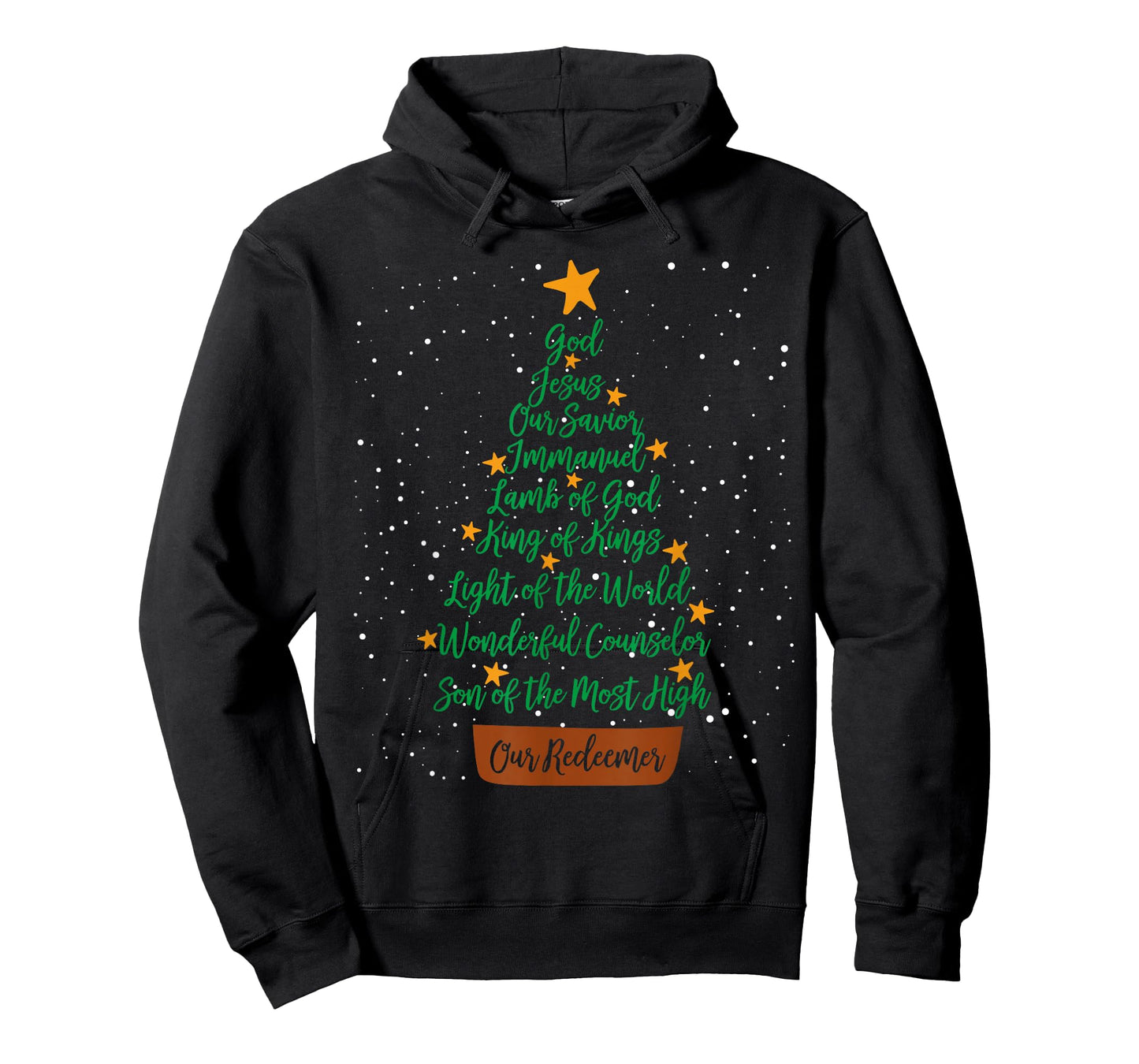 Christian Christmas Jesus Bible Names Xmas Tree Shaped T-Shirt