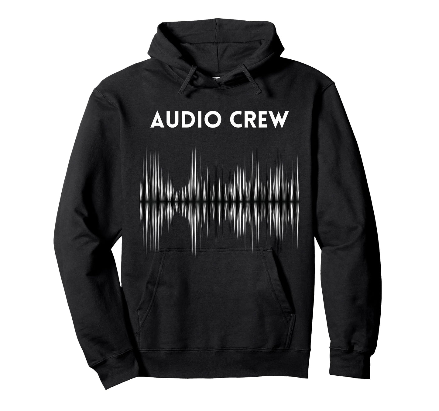 AUDIO CREW Uniform, White & Black Sound Waves, Audio Visual T-Shirt