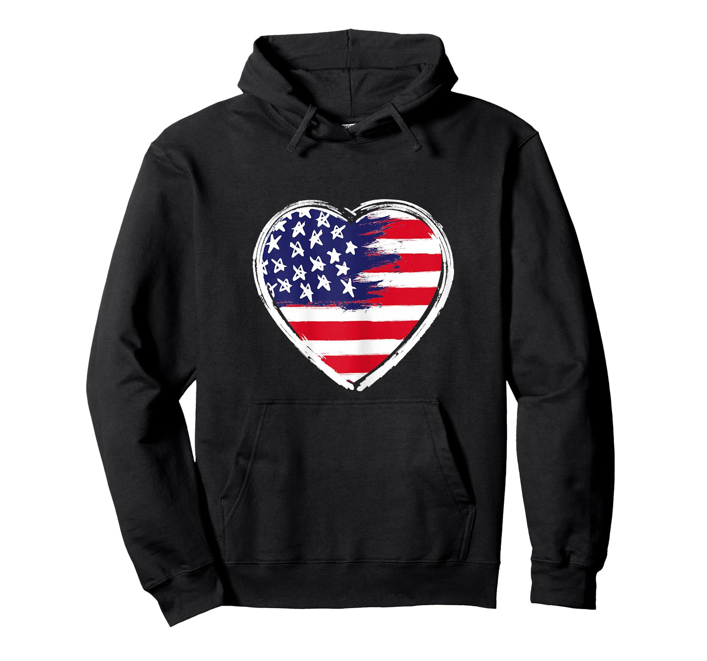 Heart US Flag 4th of July Patriotic American Stars Stripes T-Shirt