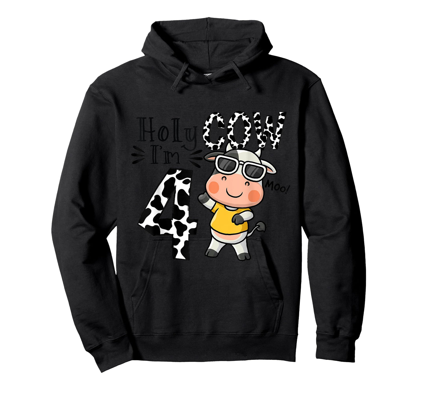 Cute 4th Cow Farm Animals Bday Holy Cow I'm 4 Birthday Boy T-Shirt