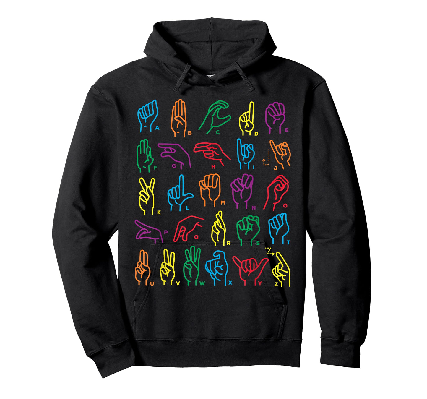 ABC Sign Language Chart Teacher Hand Letter Alphabet ASL T-Shirt