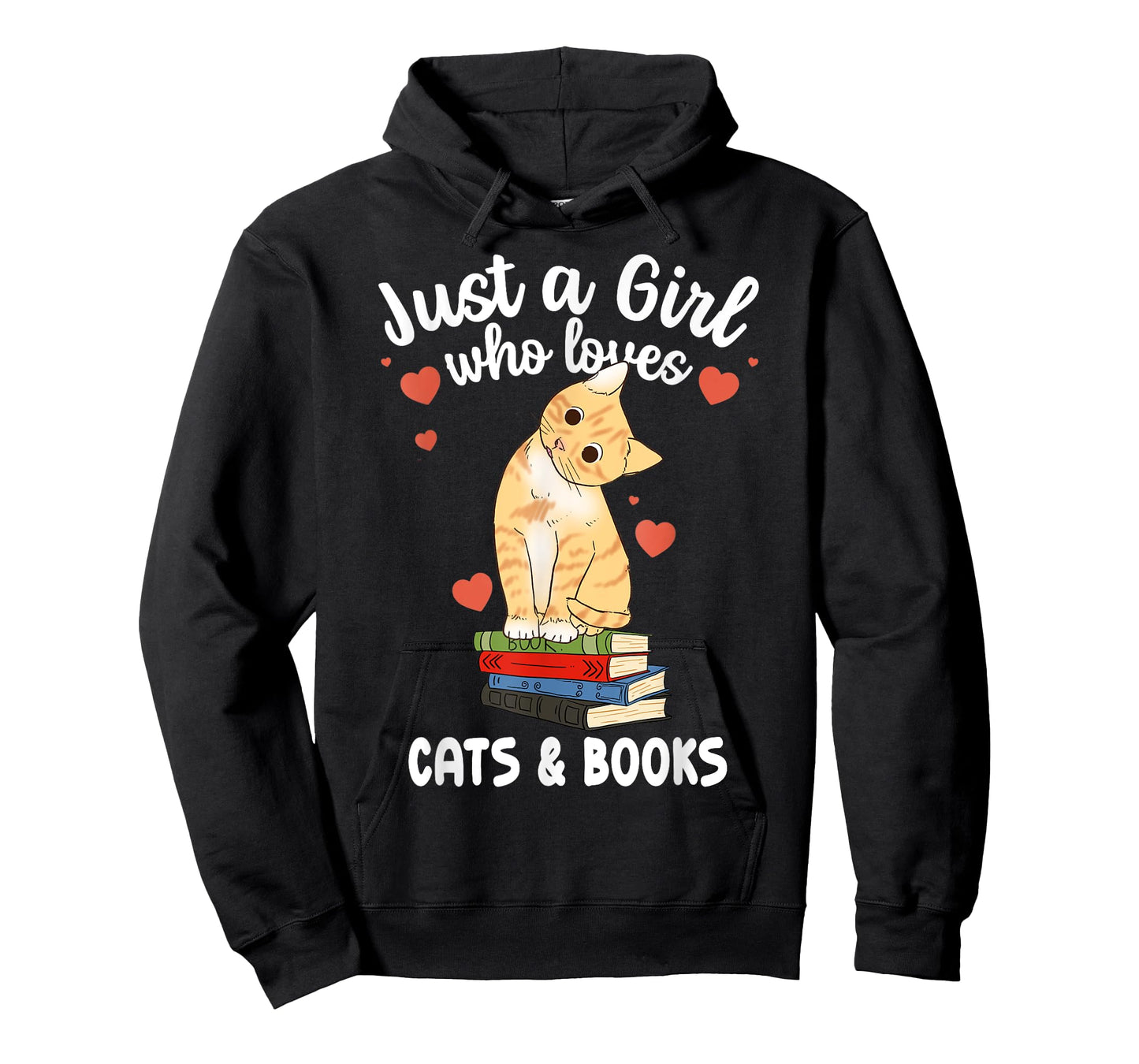 Just a Girl Who Loves Cats and Books Reading Cat & Bookworm T-Shirt