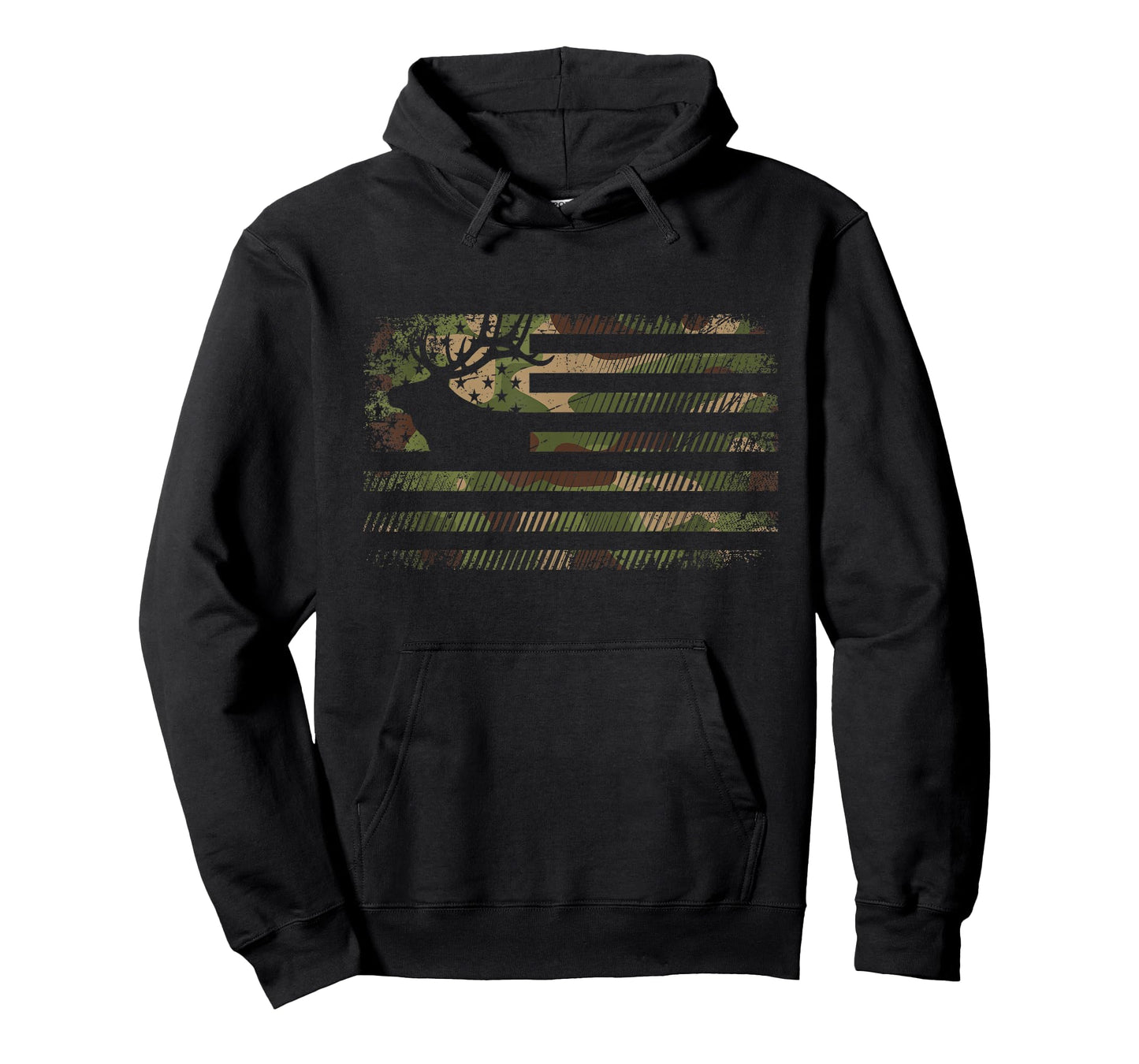 American Flag Camouflage Outdoor Antlers Elk Deer Women Kids Men T-Shirt