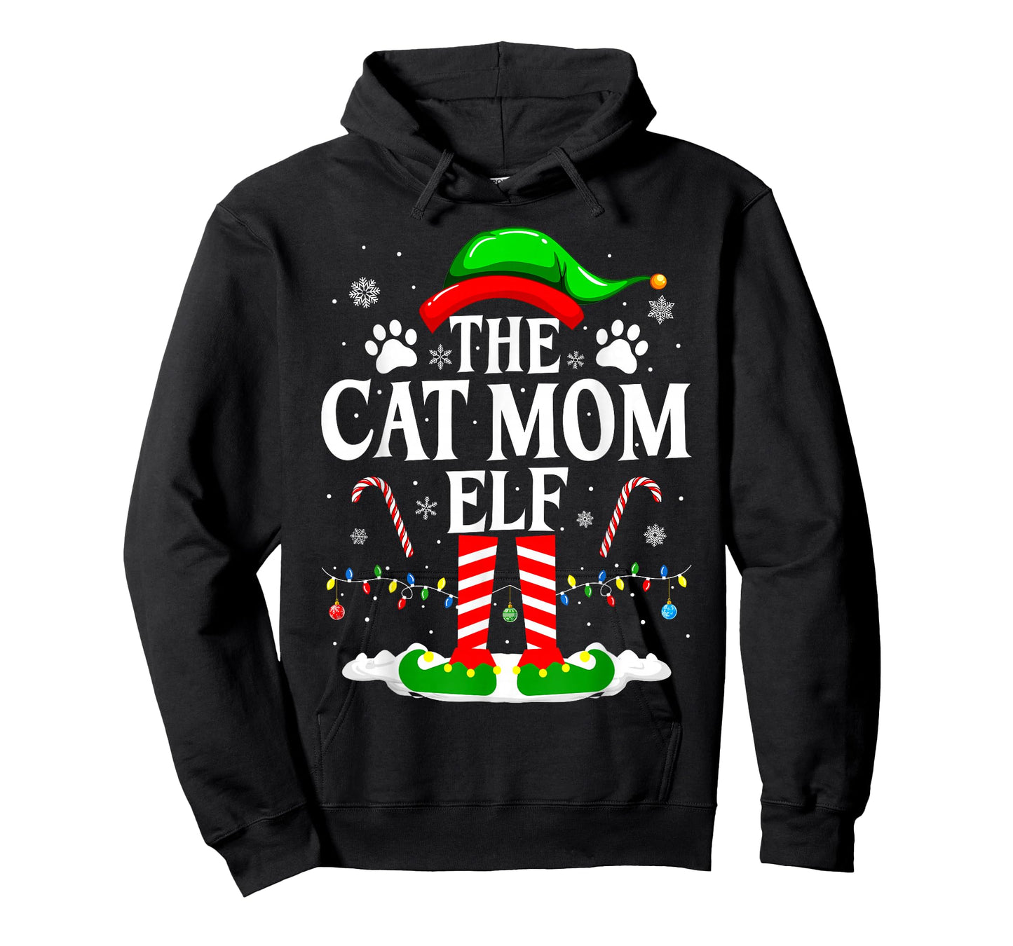 The Cat Mom Elf Xmas Funny Cats lover Christmas Cat Mom T-Shirt