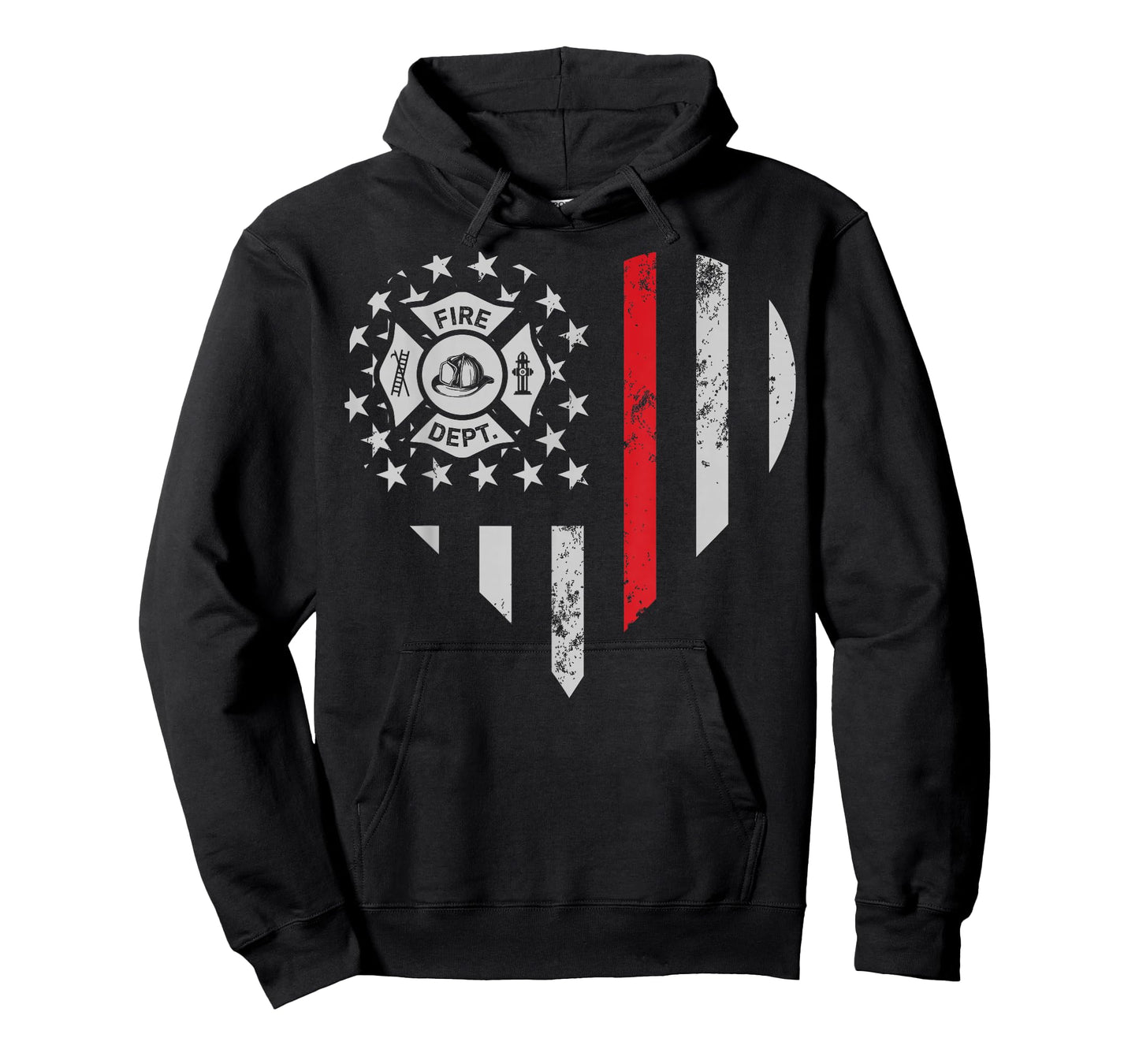 Firefighter Love Thin Red Line Heart 4th of July USA Flag T-Shirt