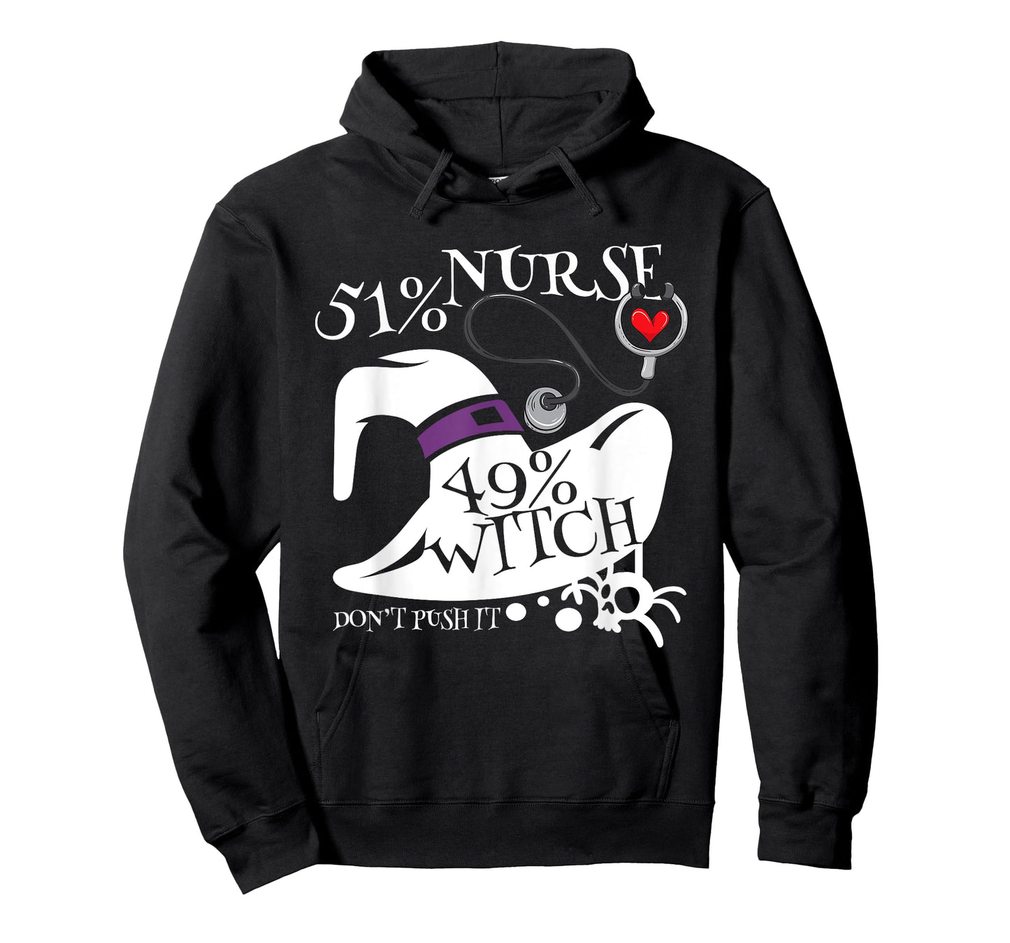 51% Nurse 49% Witch Funny Halloween Speelbind Nurse T-Shirt