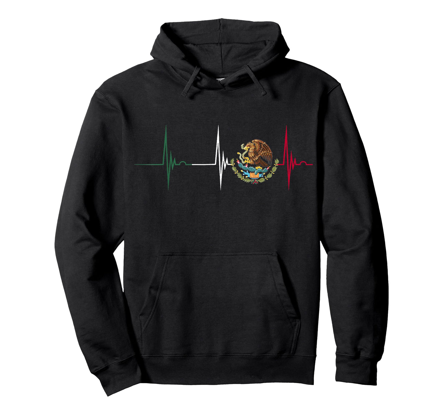 Mexico Heartbeat EKG Pulse Cardiogram Emblem Mexican Flag T-Shirt