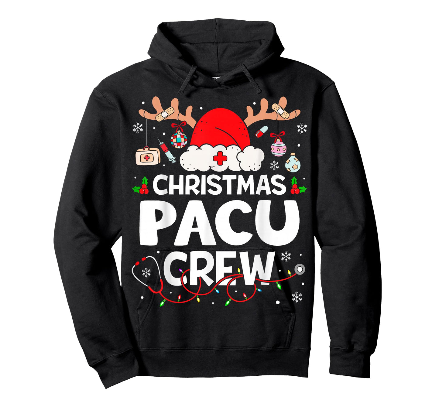 Christmas Pacu Crew Reindeer Santa Post Anesthesia Care Unit T-Shirt