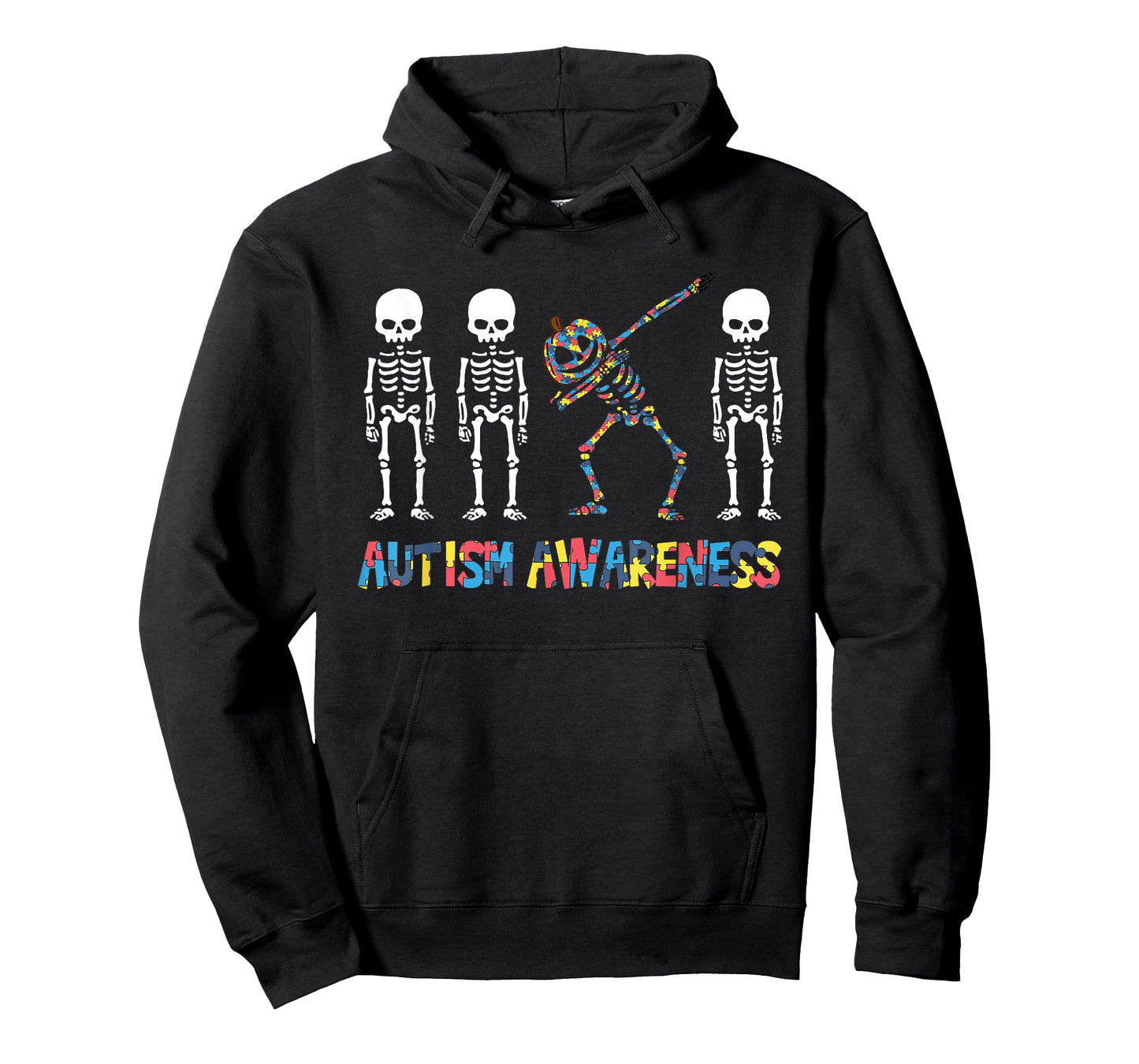 Dabbing Skeleton Pumpkin Autism Awareness Halloween T-Shirt