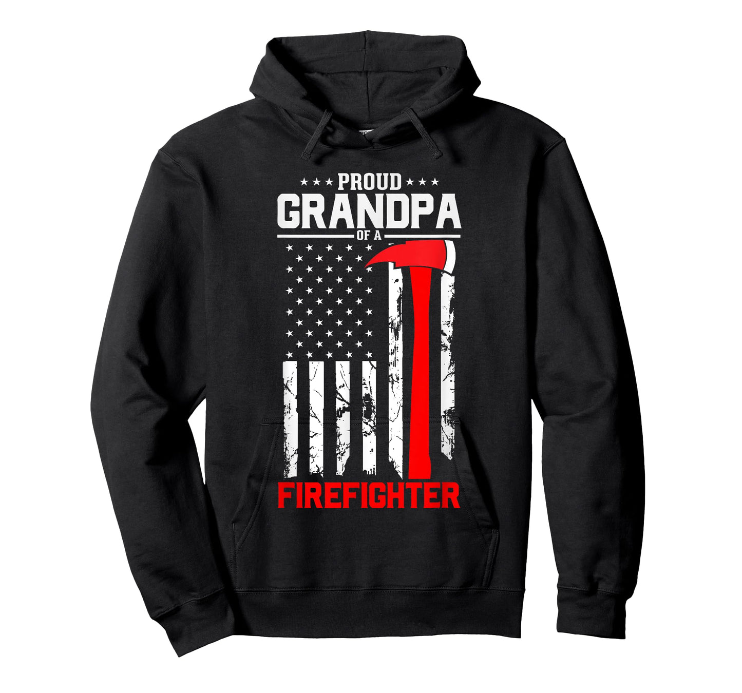 Mens Proud Grandpa Of A Firefighter US Flag Vintage T-Shirt
