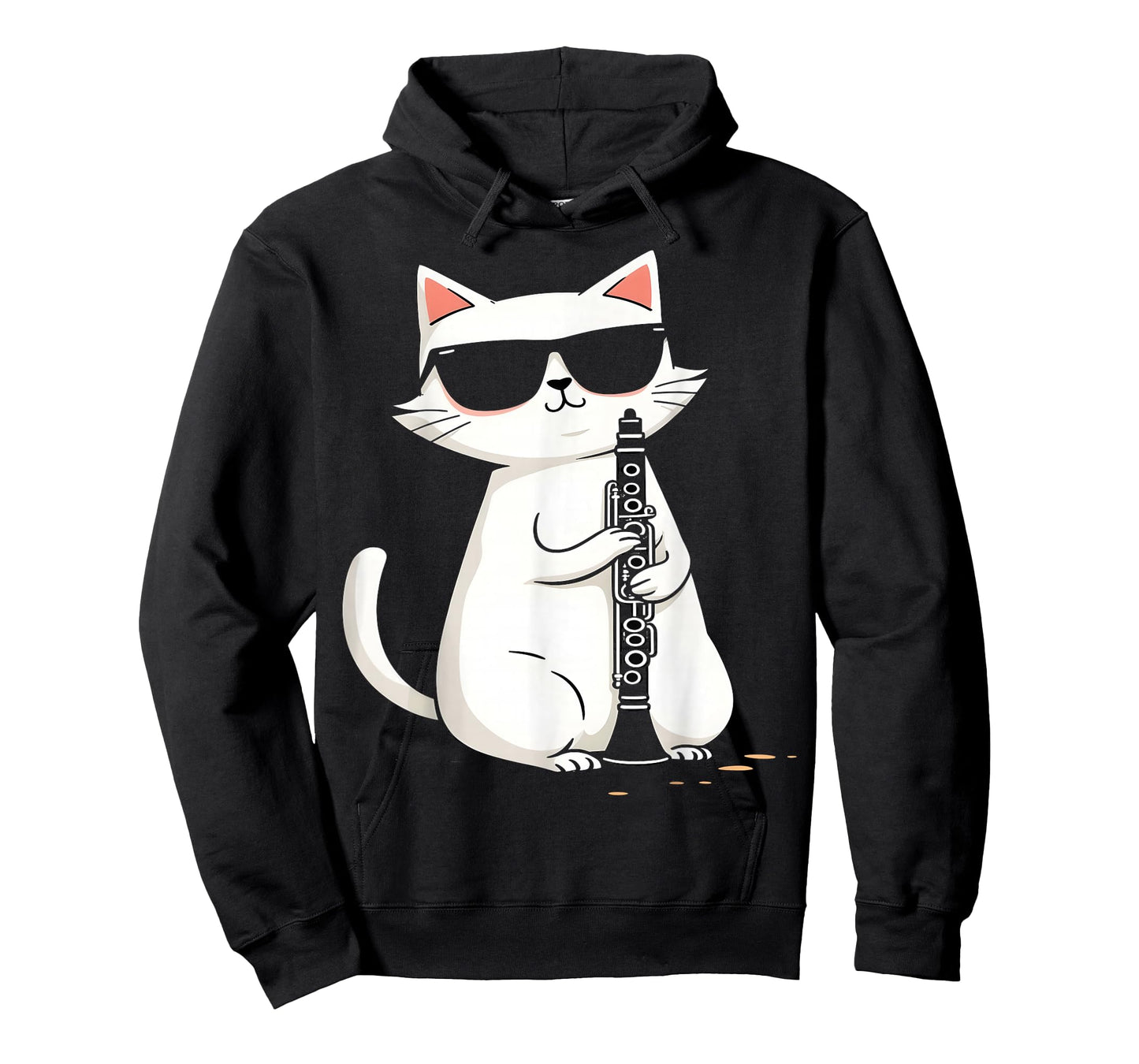 Cool Cat Playing Clarinet Funny Musician T-Shirt