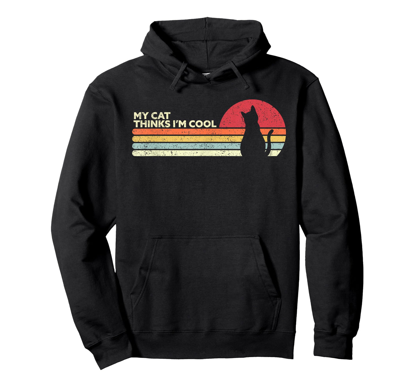 Funny Cat Design. My Cat Thinks I'm Cool, Retro Style T-Shirt