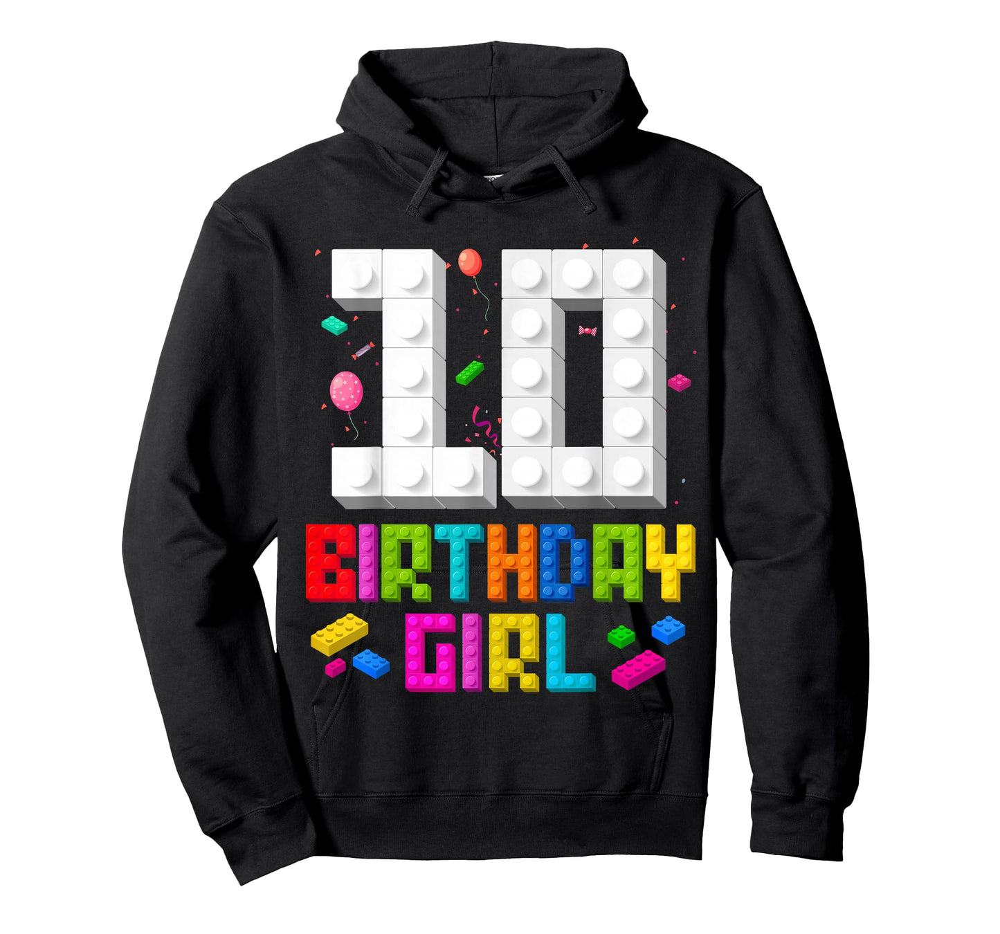 10th Birthday Girl Master Builder 10 Year Old Building Block T-Shirt