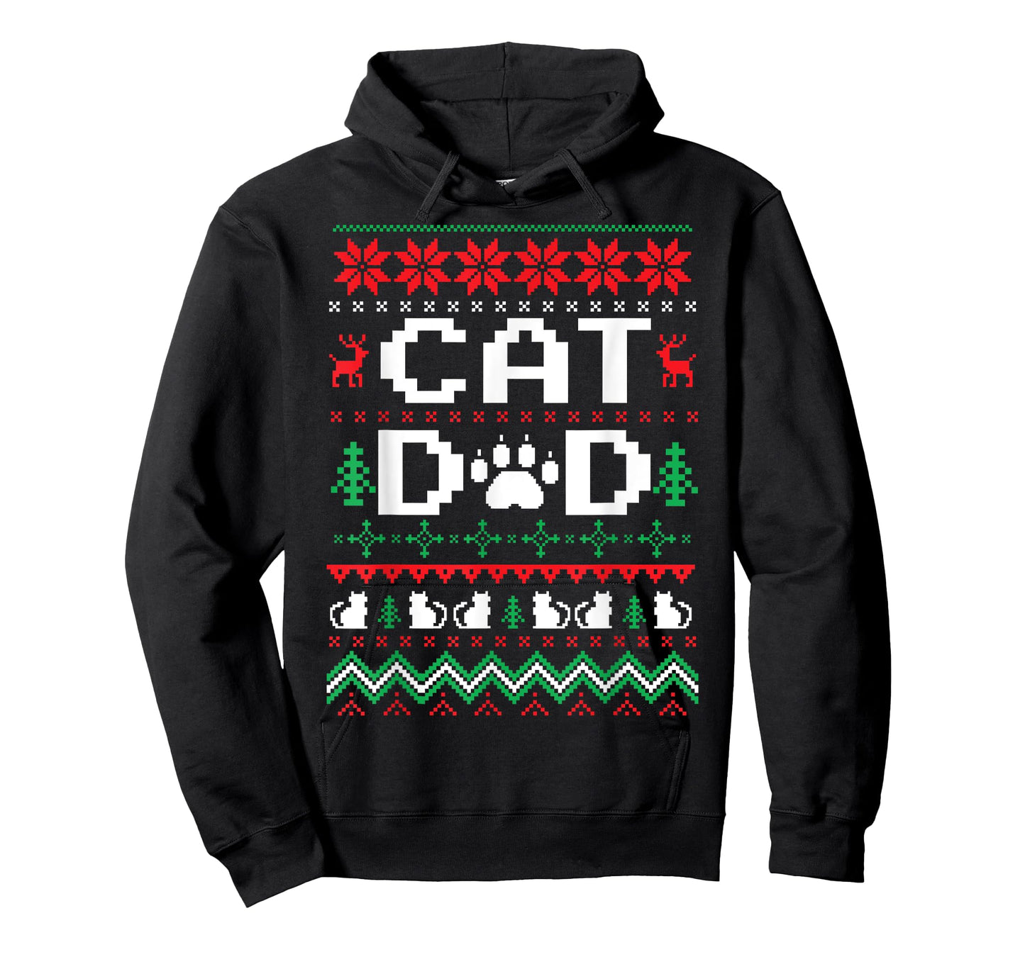 Funny Christmas Cat Dad Shirt Cats Kitten Men Women Kids T-Shirt