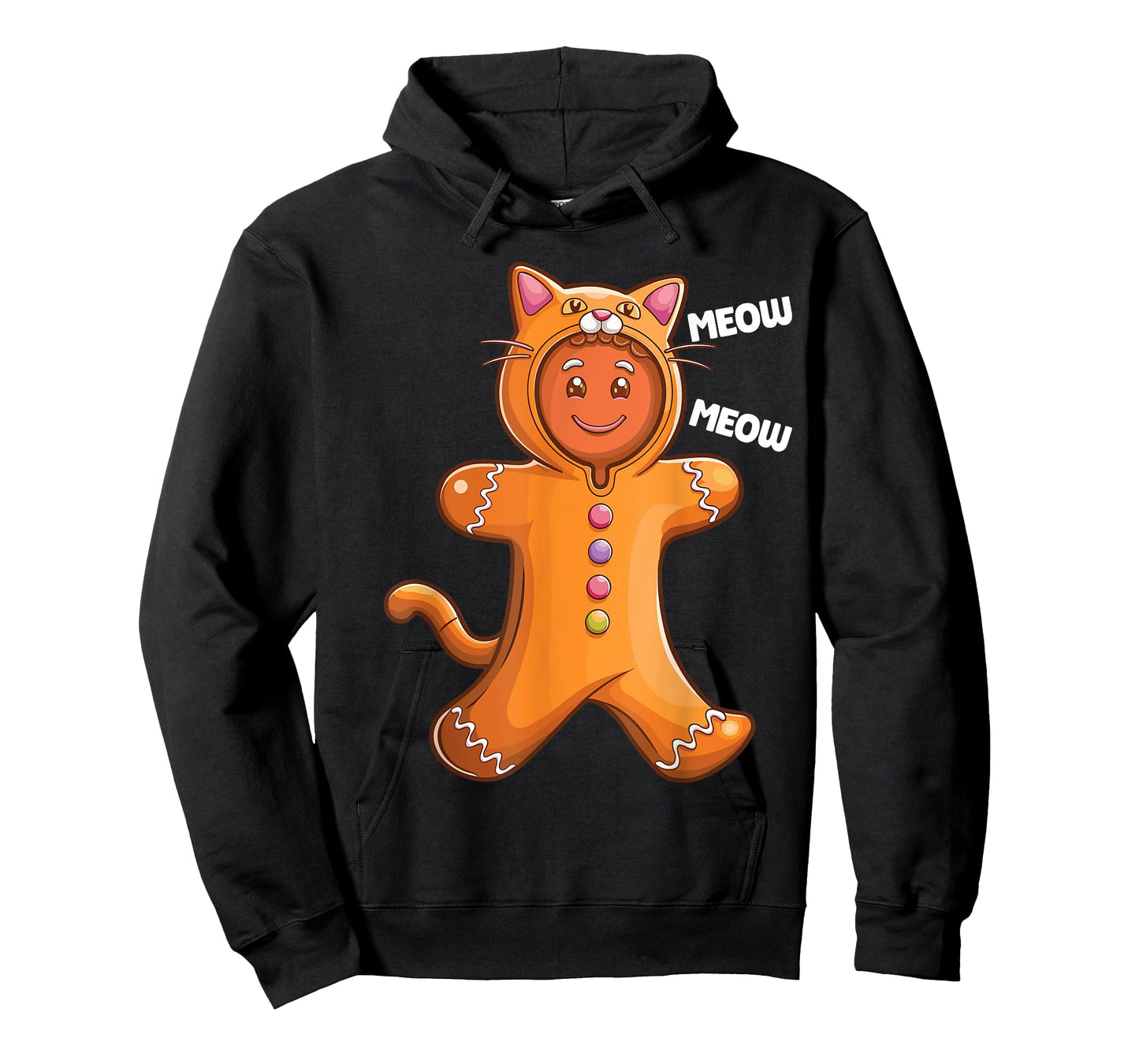 Fake Gingerbread Man Christmas Cat T-Shirt