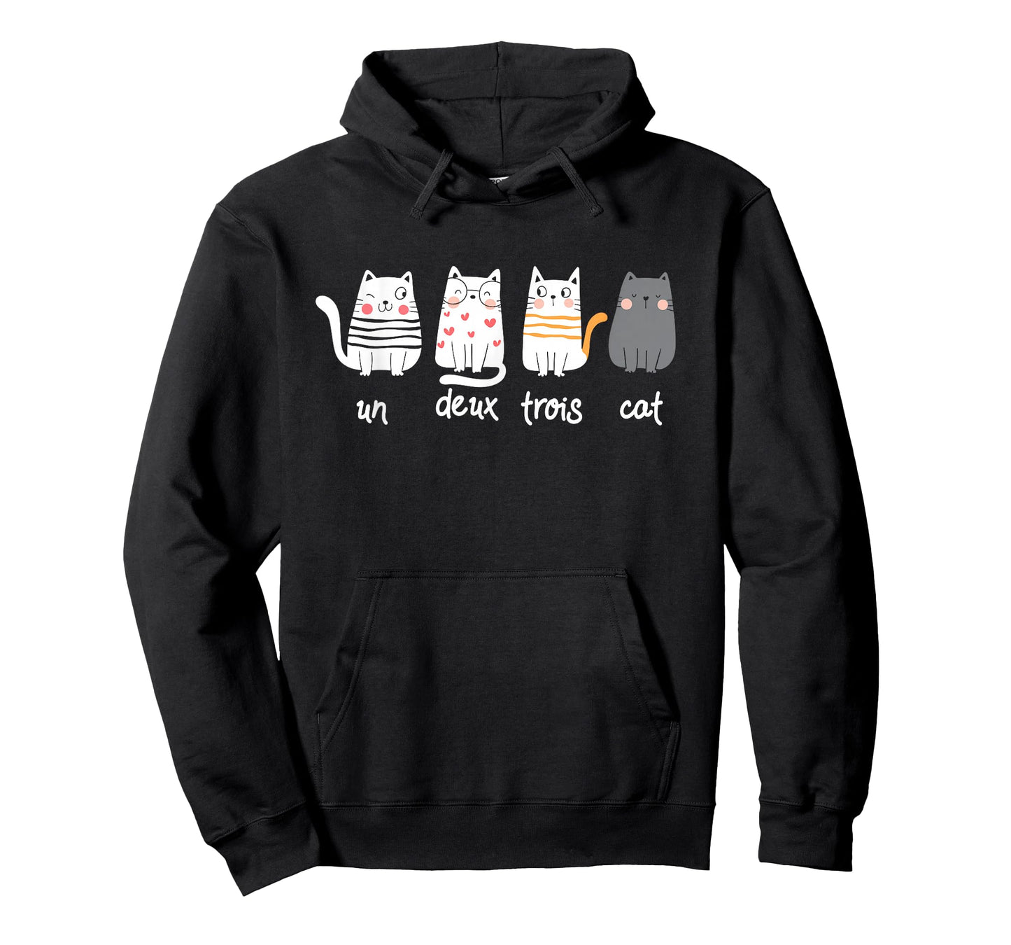Funny French Cat Graphic Un Deux Trois Cat T-Shirt