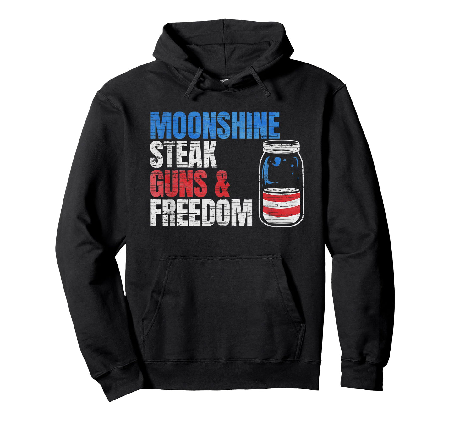Moonshine Steak Guns & Freedom - USA Flag T-Shirt for Women Men