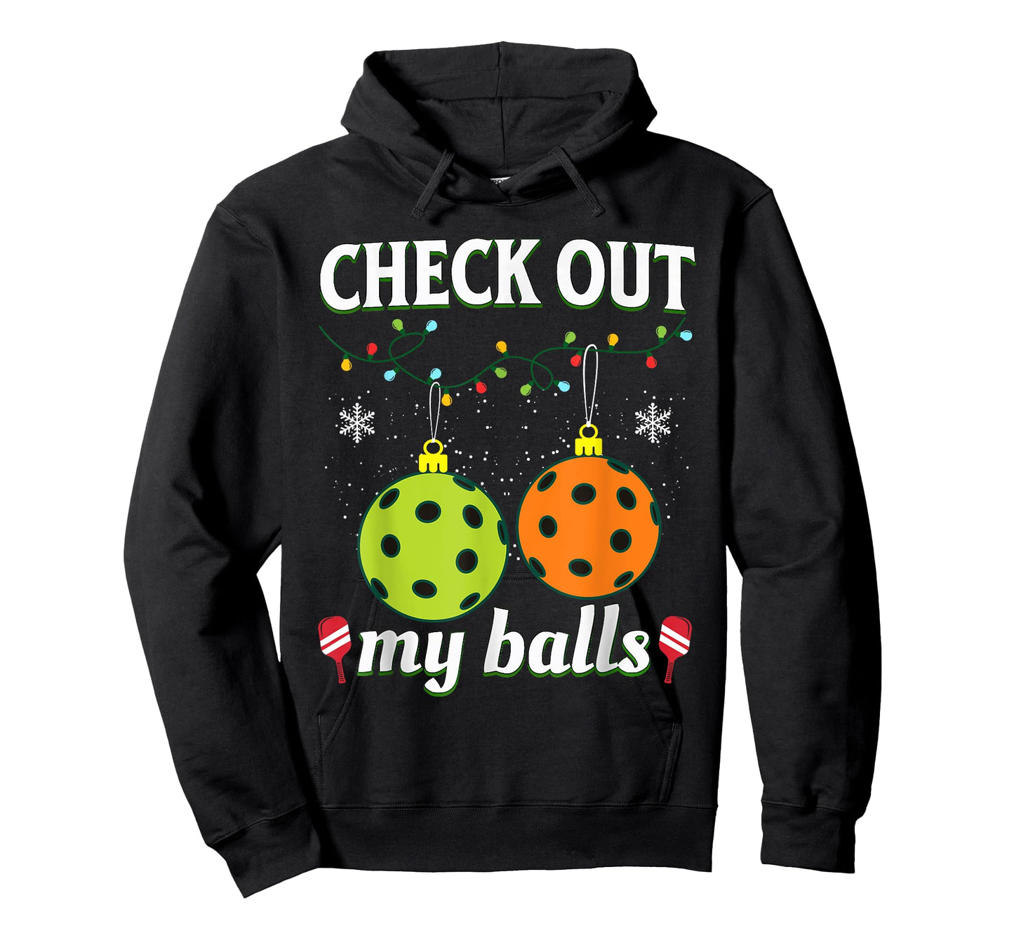 Check Out My Balls Funny Pickleball Christmas T-Shirt