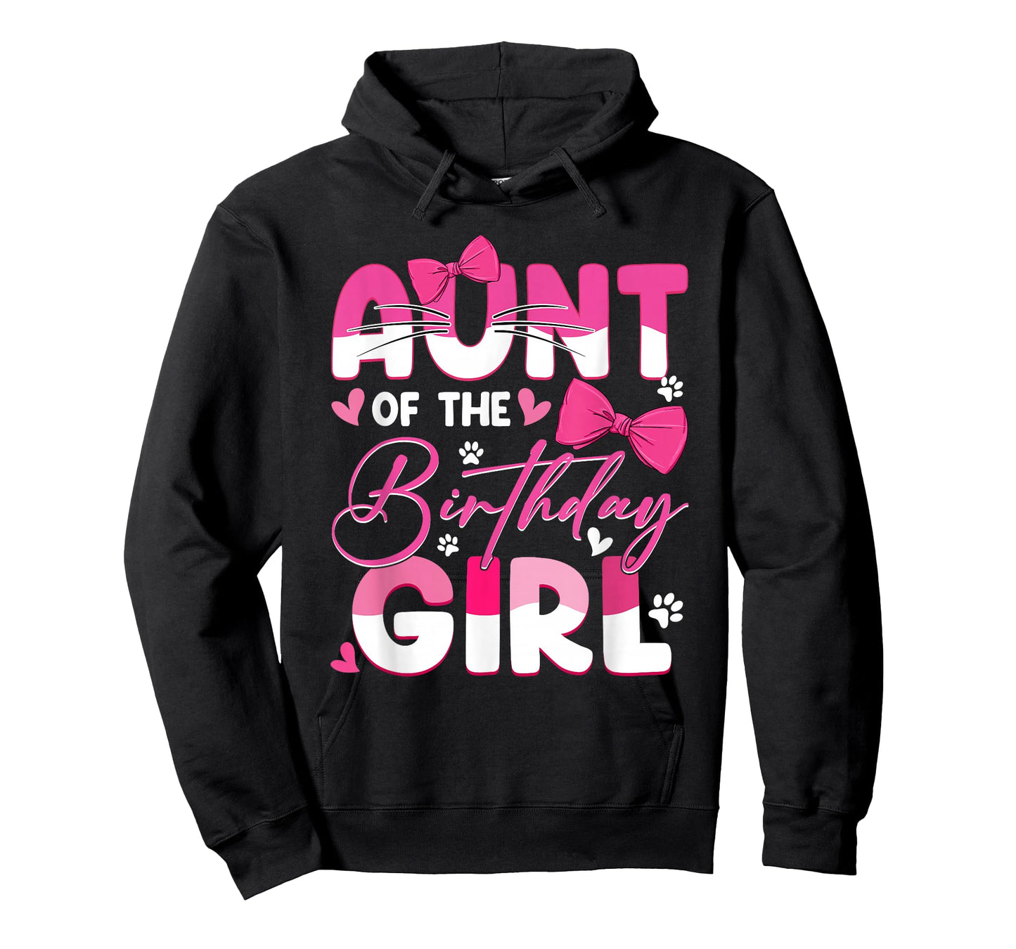 Aunt Of The Birthday Girl Cat Kitty Family Matching T-Shirt