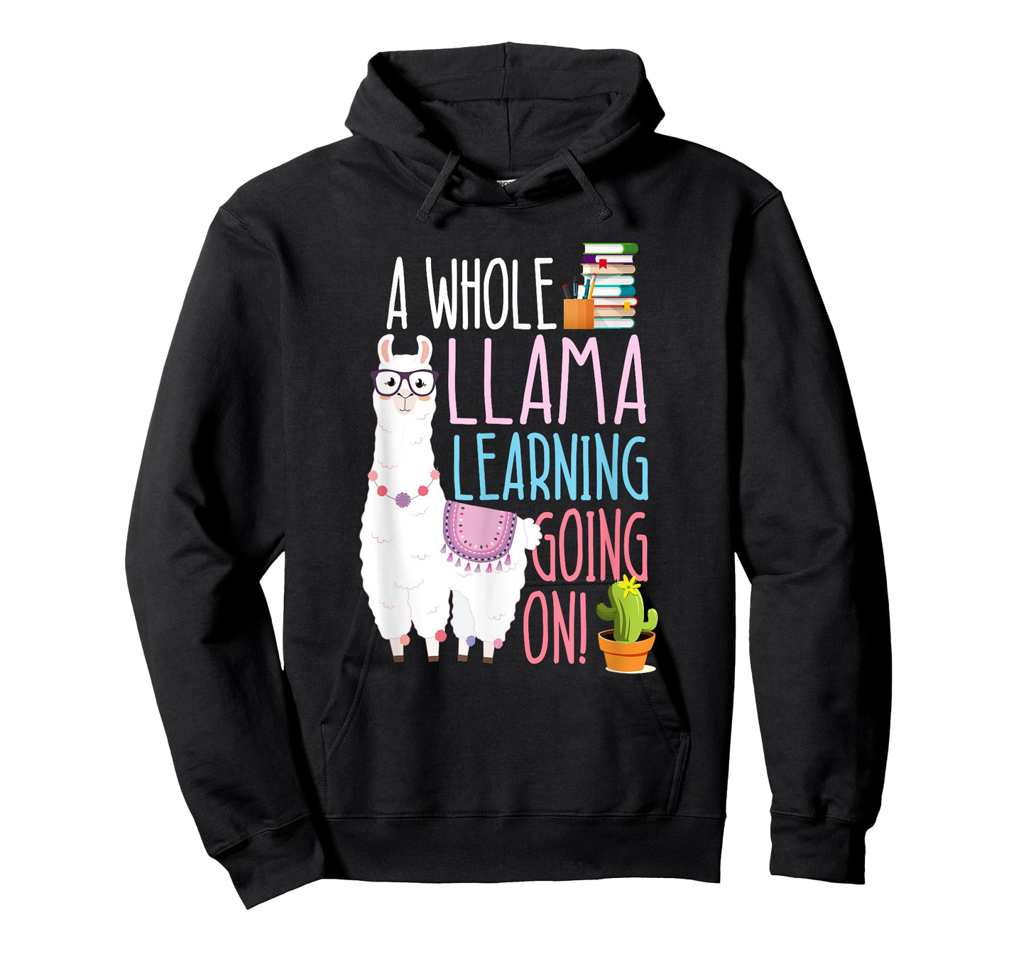 A Whole Llama Learning Going On Book Reading School Llama T-Shirt