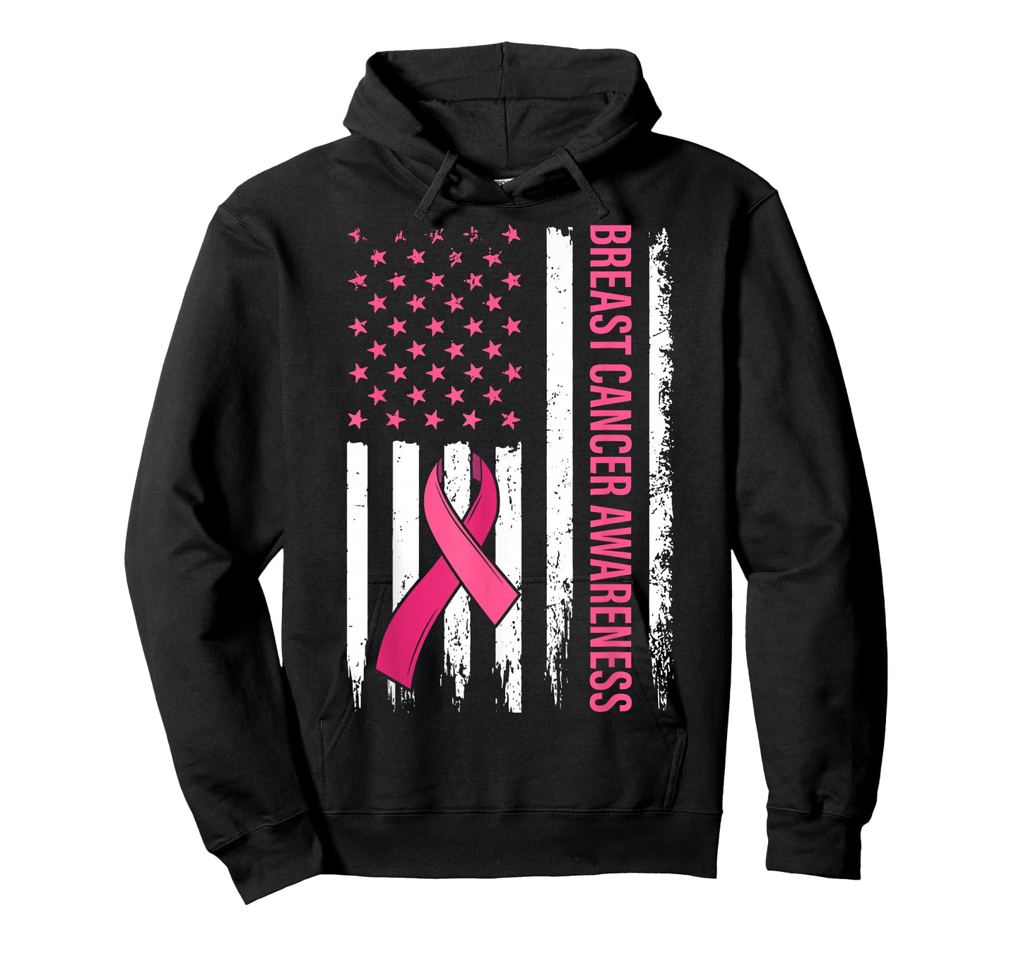 Warrior Survivor Breast Cancer Awareness Pink Ribbon US Flag T-Shirt
