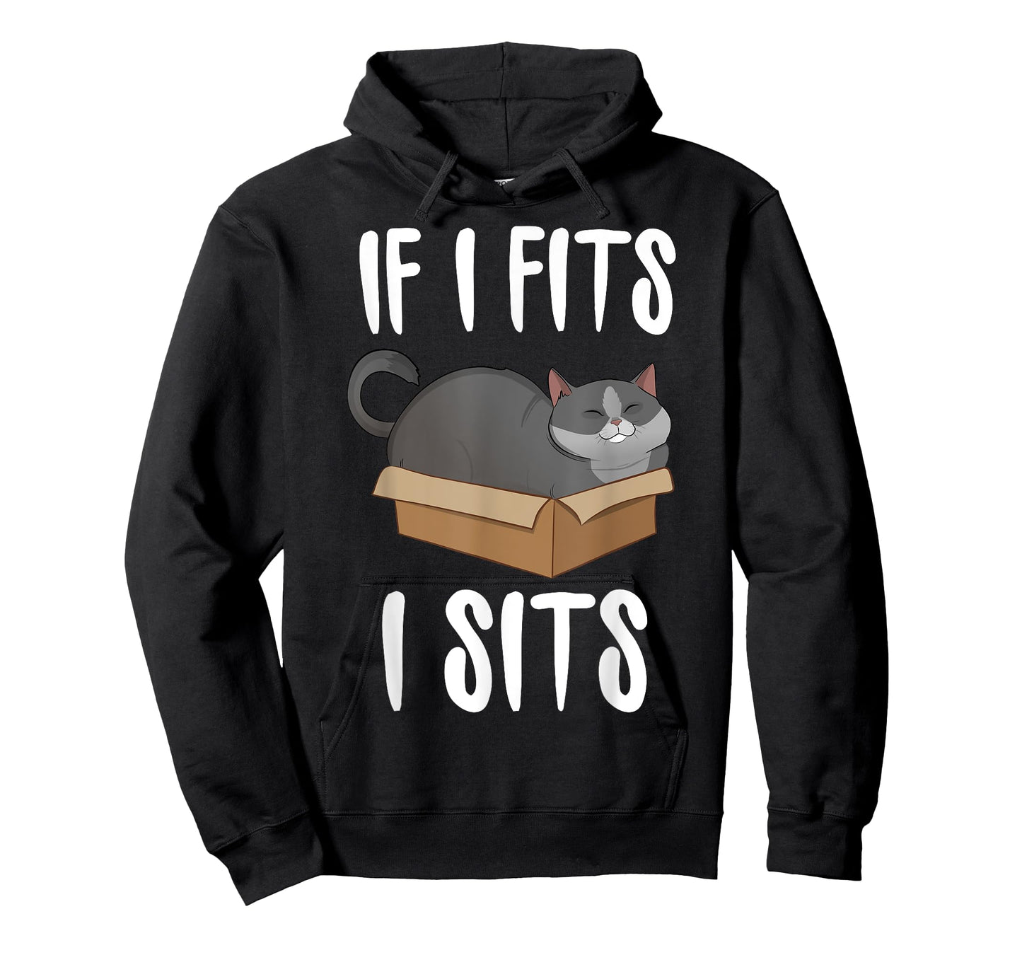If I Fits I Sits Cat Meme Shirt Funny Cat In A Box T-shirt Men Women Girls Kids T-Shirt