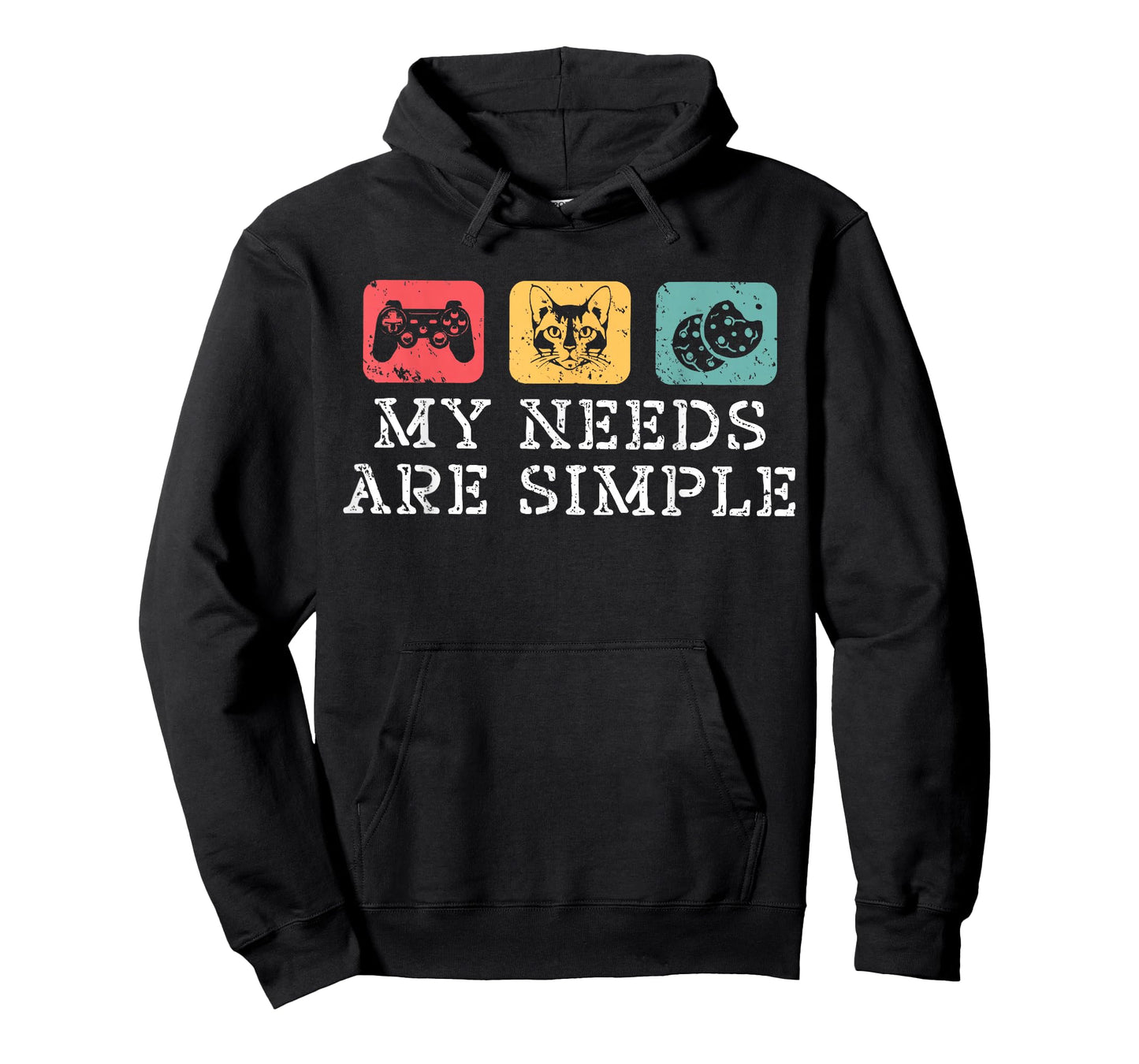 Cats Gaming and Cookies My Needs Are Simple Funny Cat Gamer T-Shirt