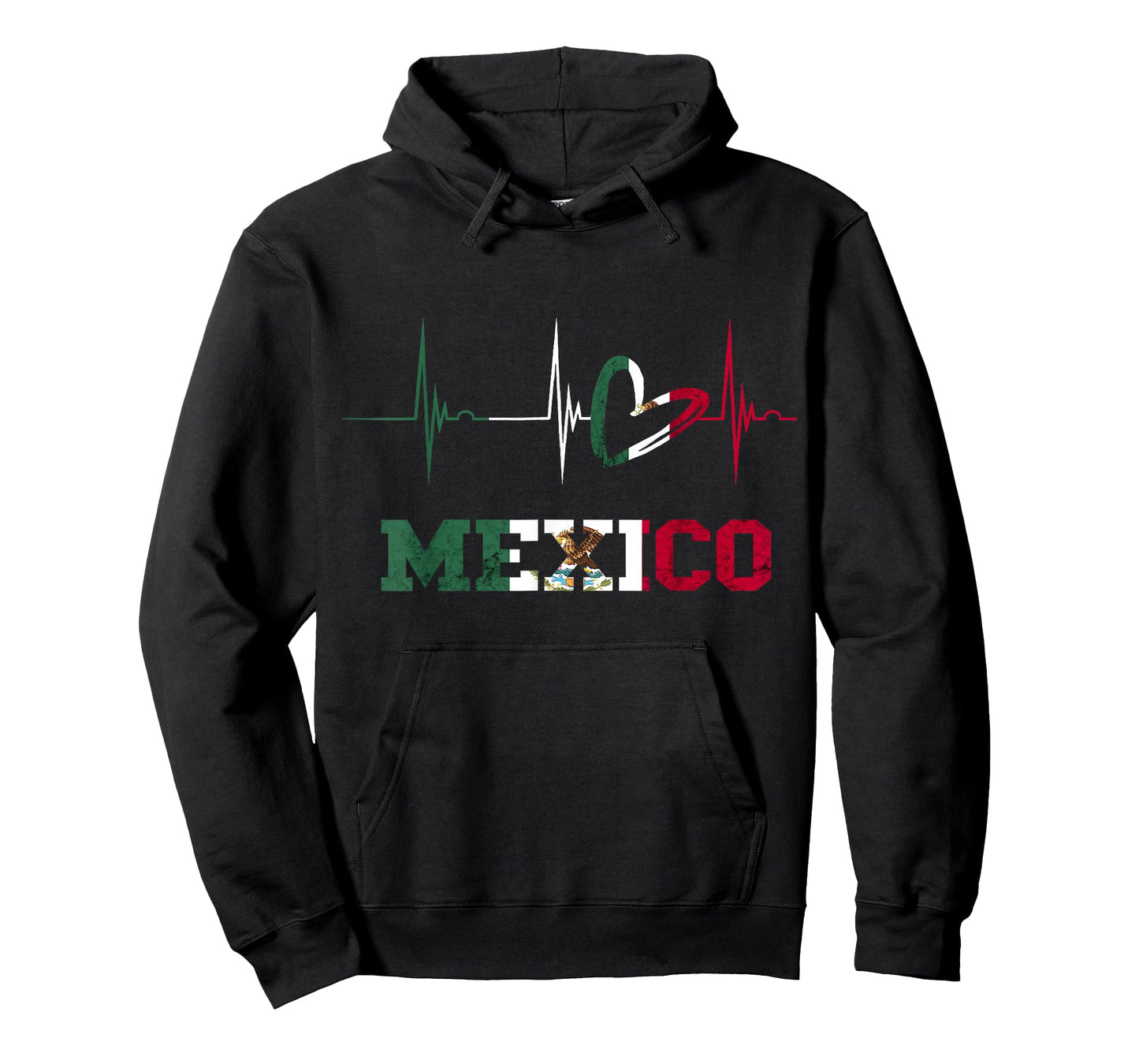 Mexico Heart Heartbeat EKG Pulse Cardiogram Mexico Flag T-Shirt