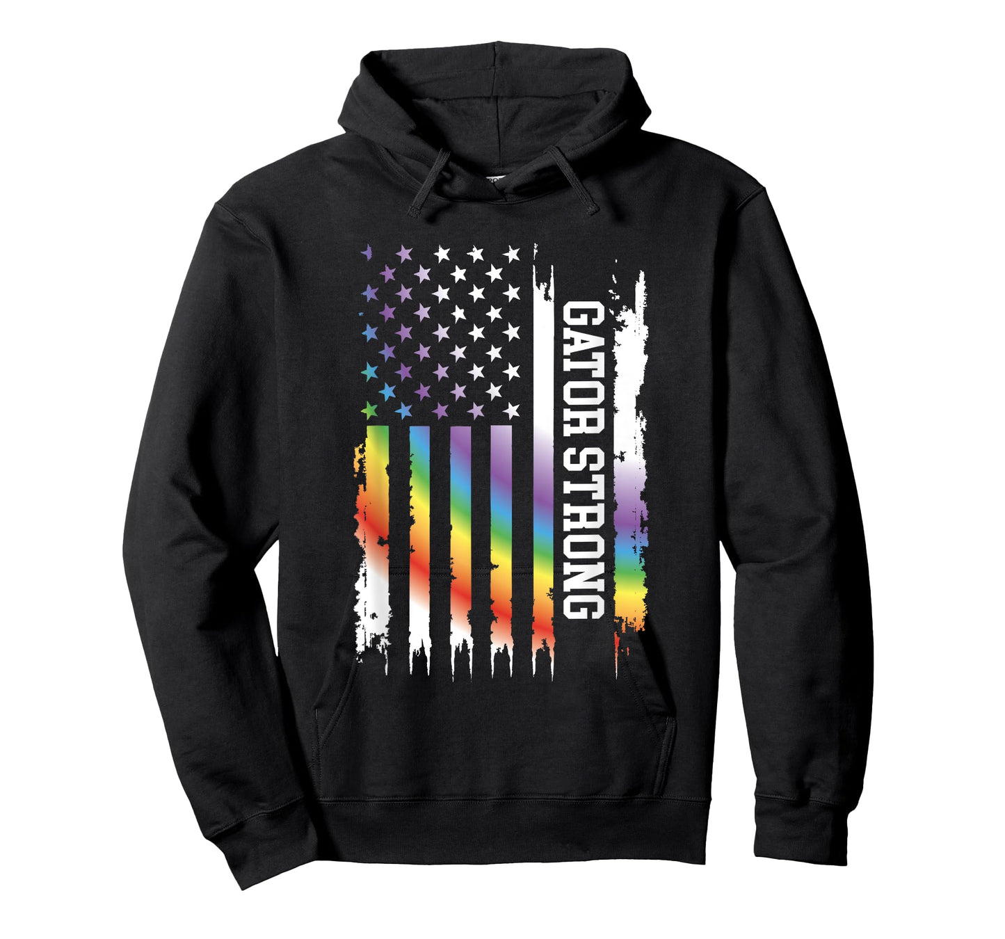 Gator Strong United States Distressed Rainbow w US Flag T-Shirt