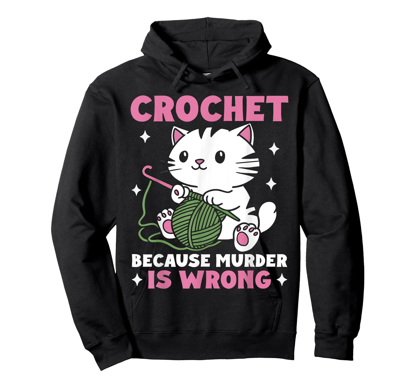 Crochet Because Murder Is Wrong Funny Cat Knits Men Women T-Shirt