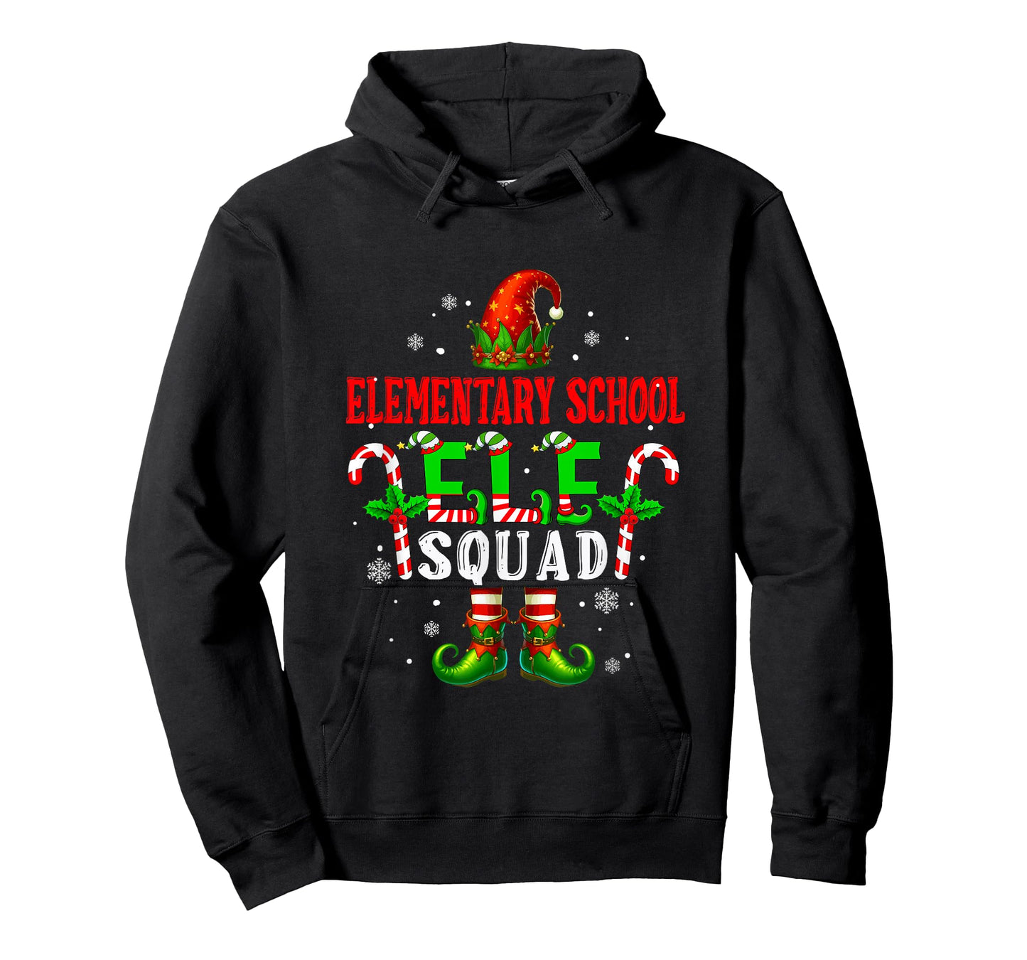 Elementary School Elf Squad Xmas Elf Hat Shoes Funny Job T-Shirt