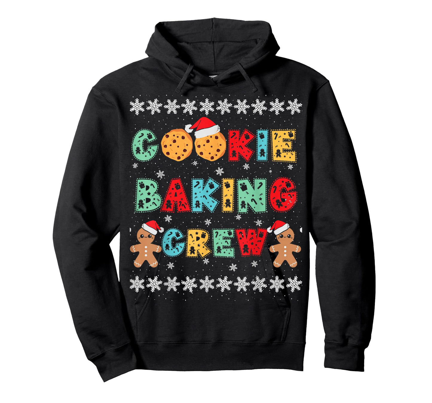Cookie Baking Crew Gingerbread Men with Xmas Hats T-Shirt