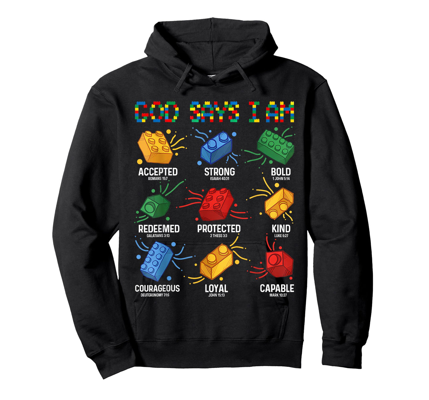 God Says I Am Building Brick Master Builder Block Christian T-Shirt