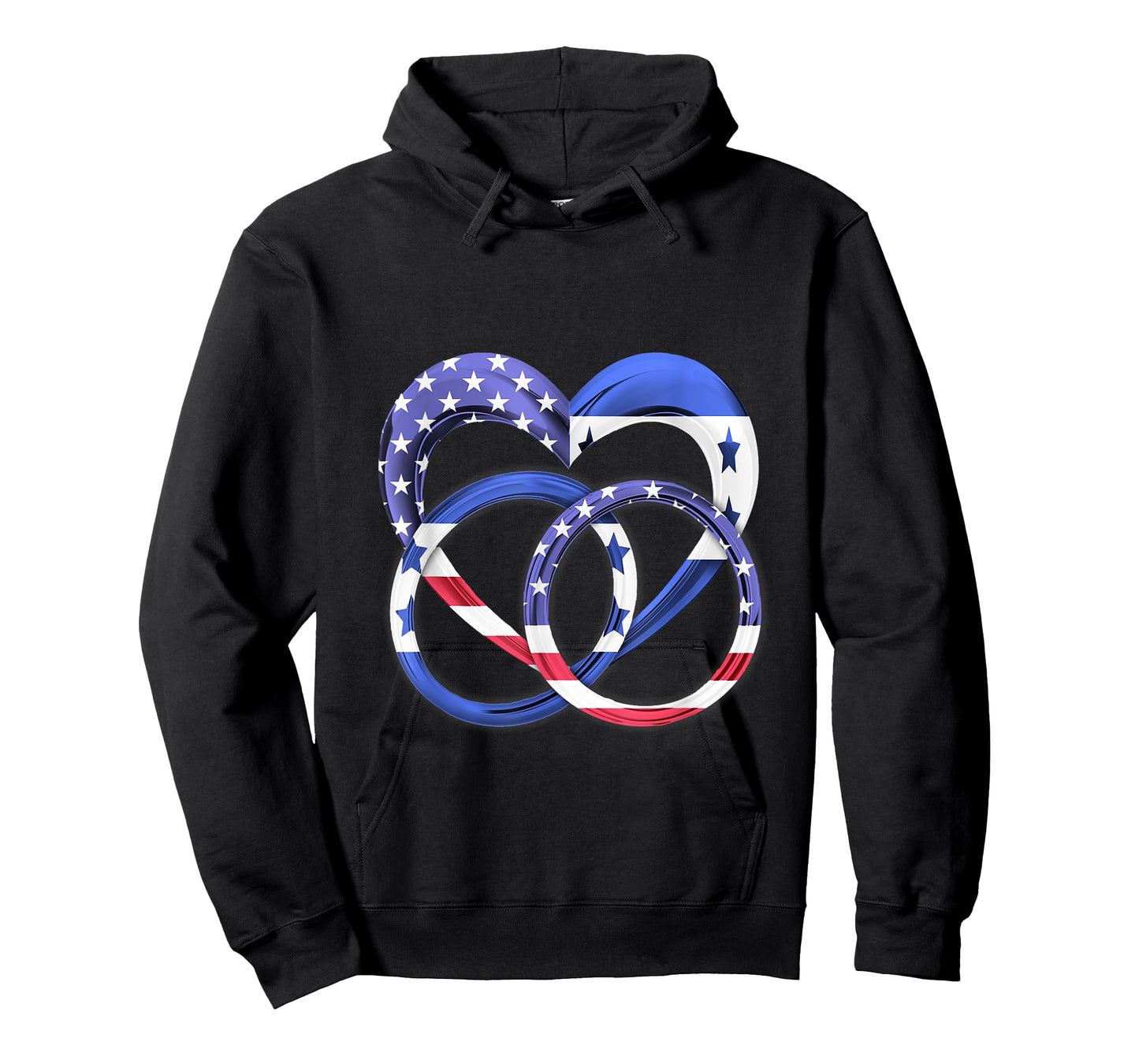 American Flag Heart Wedding Rings Marriage Honduras T-Shirt