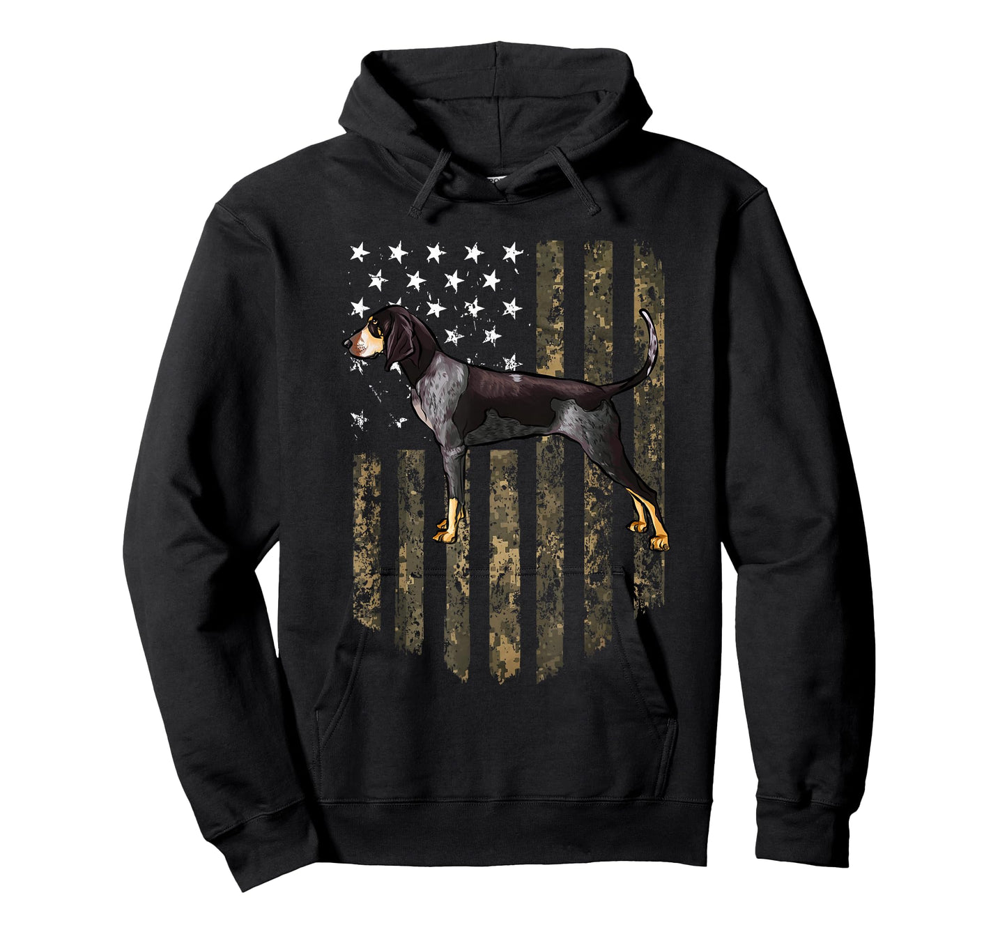 Camo American Flag Bluetick Coonhound 4th of July USA T-Shirt