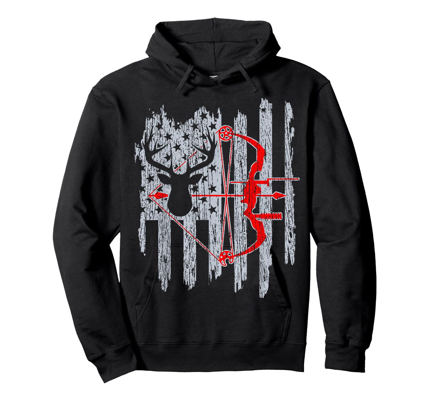 Bow Hunting American Flag Patriotic Deer Hunter T-Shirt