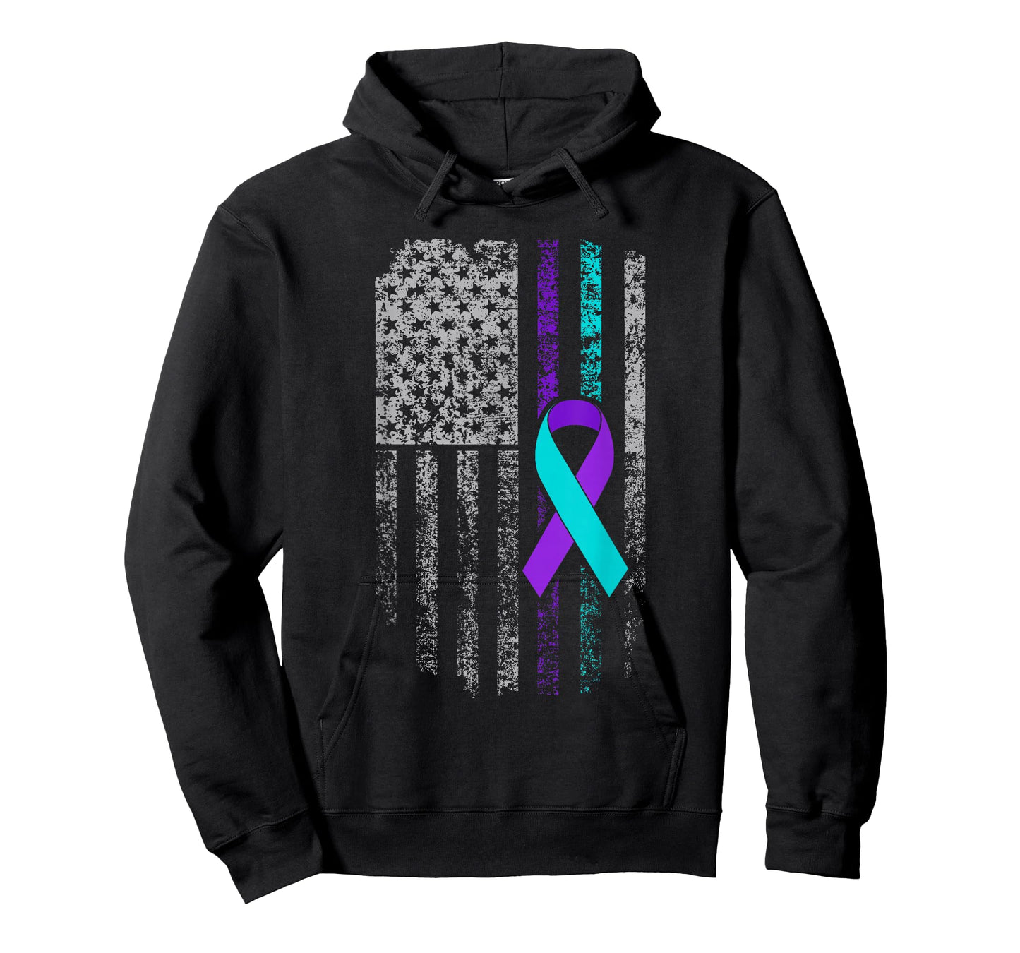 Suicide Prevention Awareness American Flag Ribbon Support T-Shirt